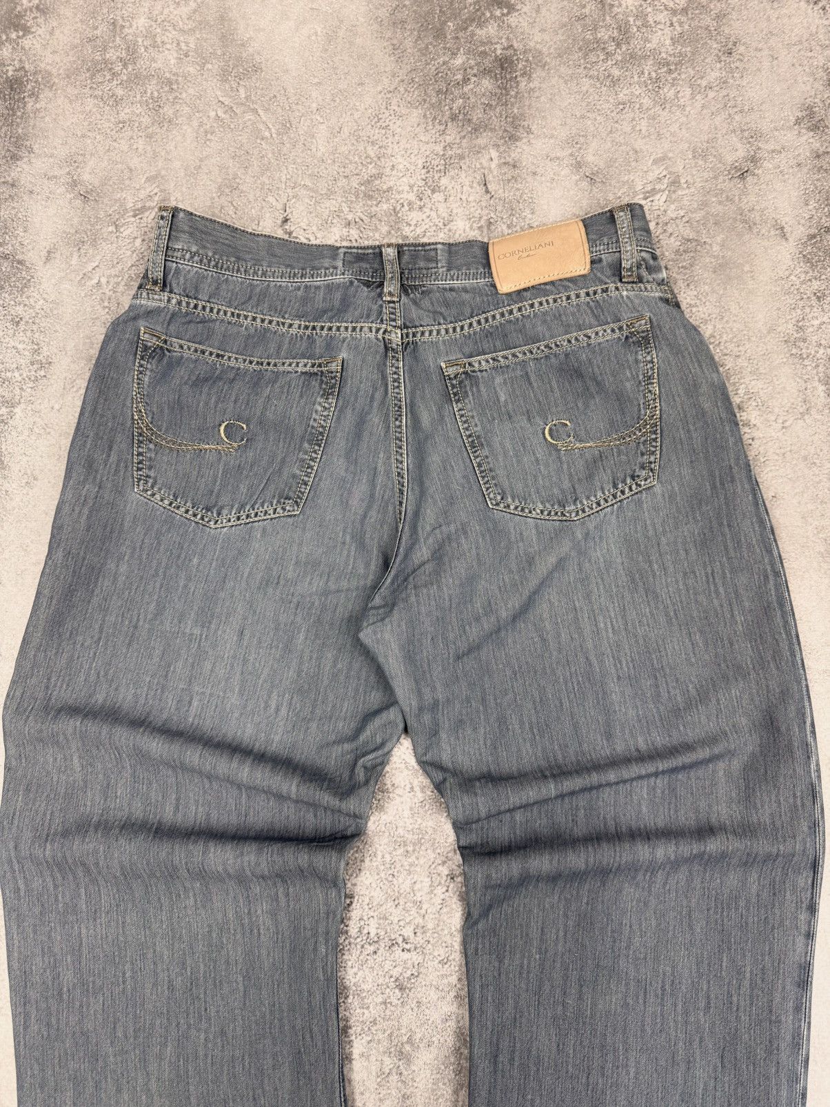 Corneliani Corneliani ID Men Luxury Denim Jeans Grey Cotton Size W34 Size US 34 / EU 50 - 2 Thumbnail