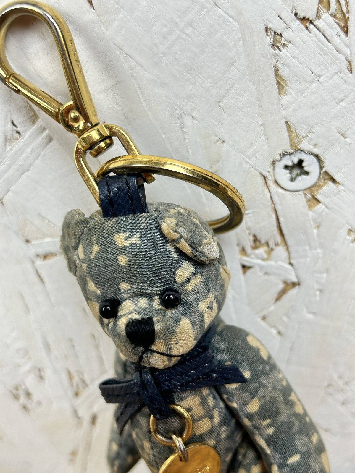 Prada Prada Camouflage Print Damaged Fabric Bear Charm Keychain Size ONE SIZE - 2 Thumbnail