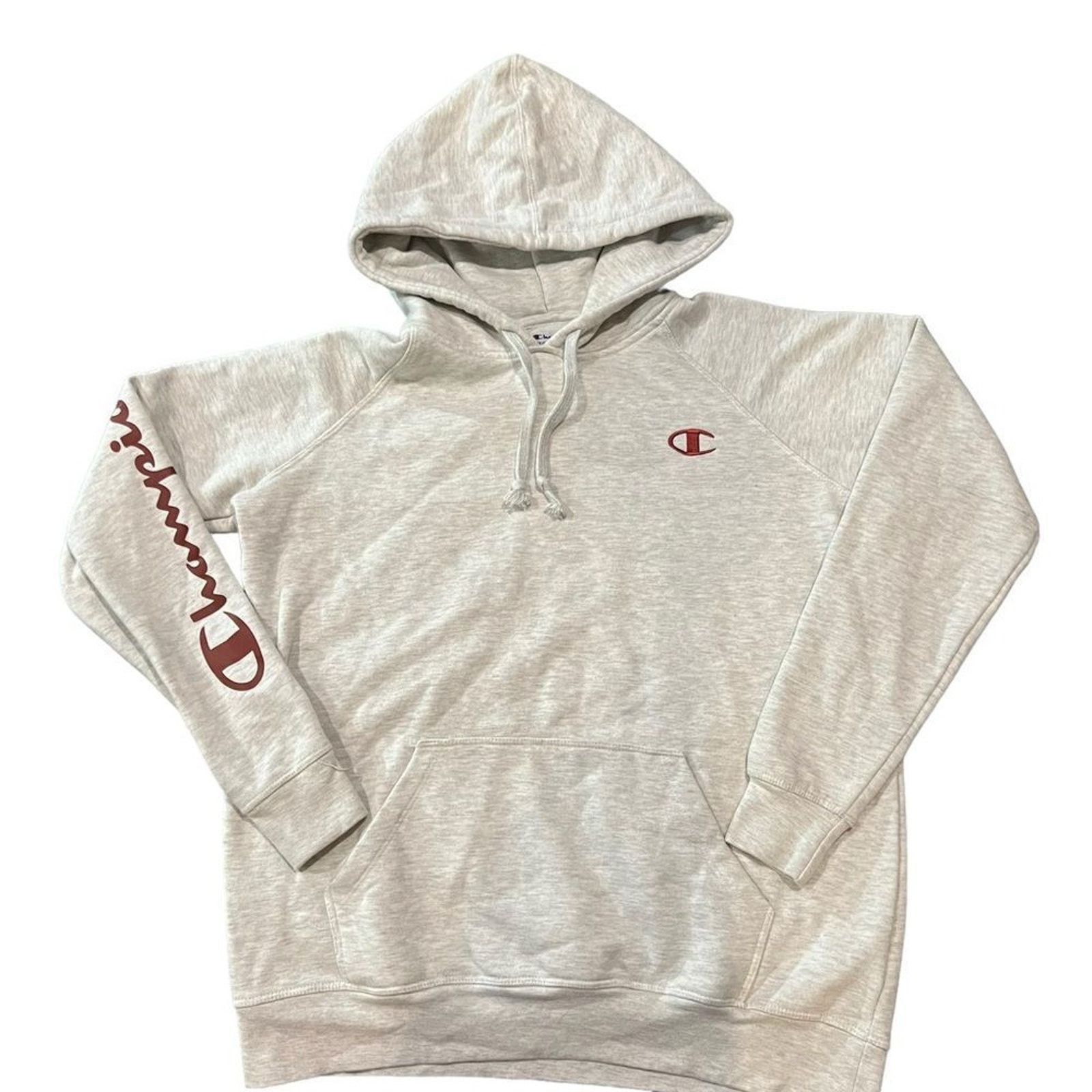 Champion Champion Hoodie Womens Size Small Oatmeal Heather Pullover Size S / US 4 / IT 40 - 2 Thumbnail