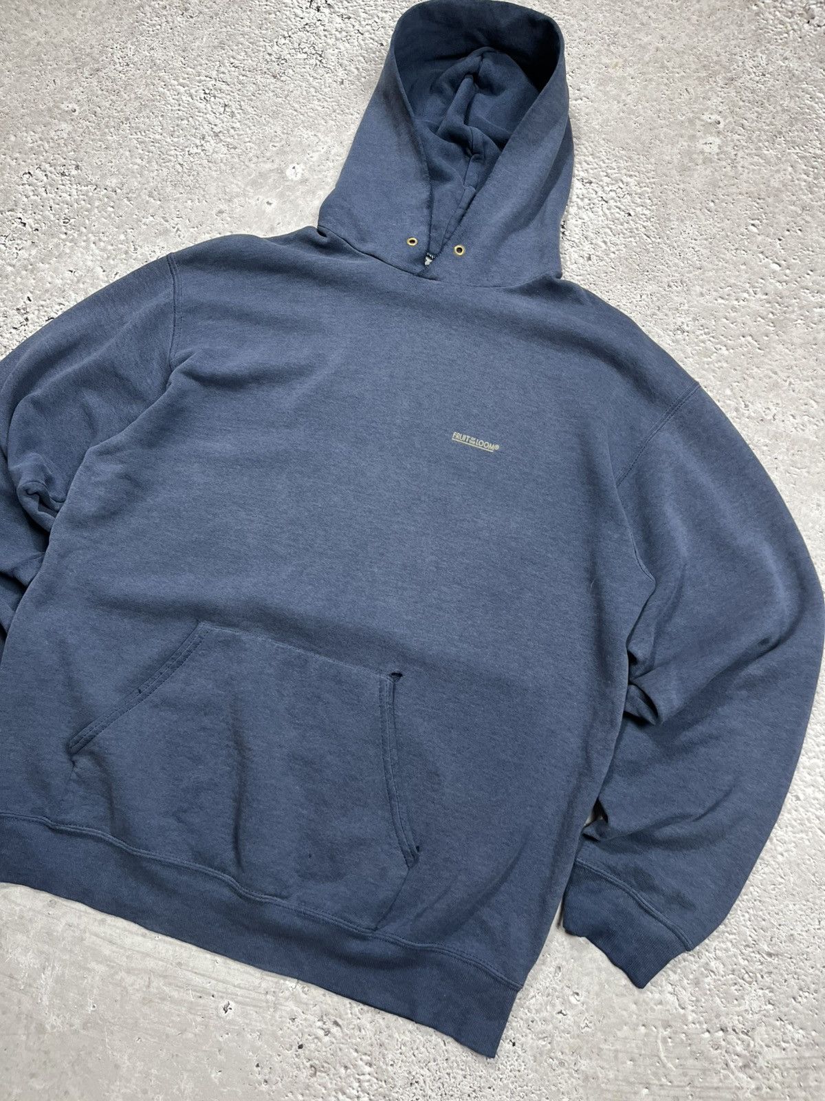 Fruit Of The Loom Distressed Baggy Blank Fruit of the Loom Hoodie Sweatshirt Size US L / EU 52-54 / 3 - 2 Thumbnail