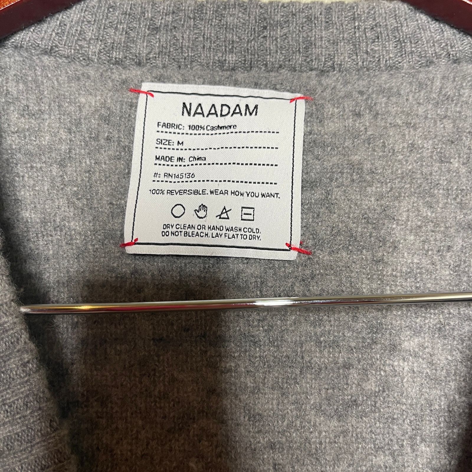 NAADAM Naadam Grey Lightweight Reversible Cashmere Crewneck pullove Size US M / EU 48-50 / 2 - 3 Thumbnail