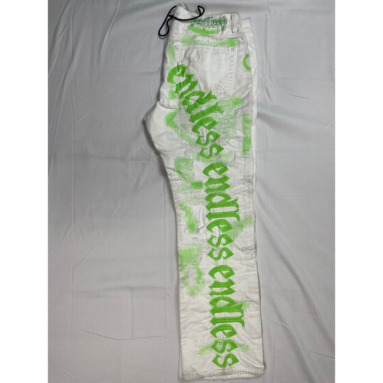Endless Endless Jeans White Green 38 New Size US 38 / EU 54 - 1 Thumbnail