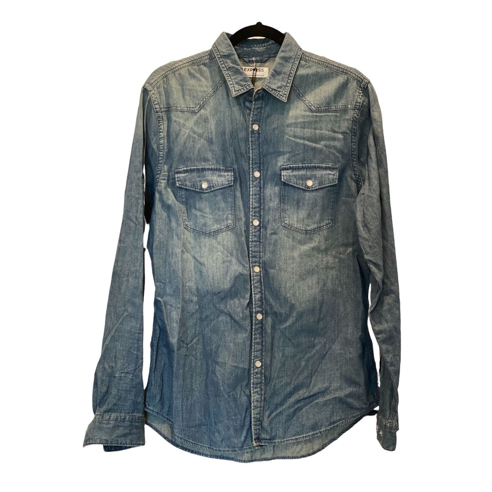 Express Express Denim Botton Up Medium NWT Size US M / EU 48-50 / 2 - 6 Thumbnail