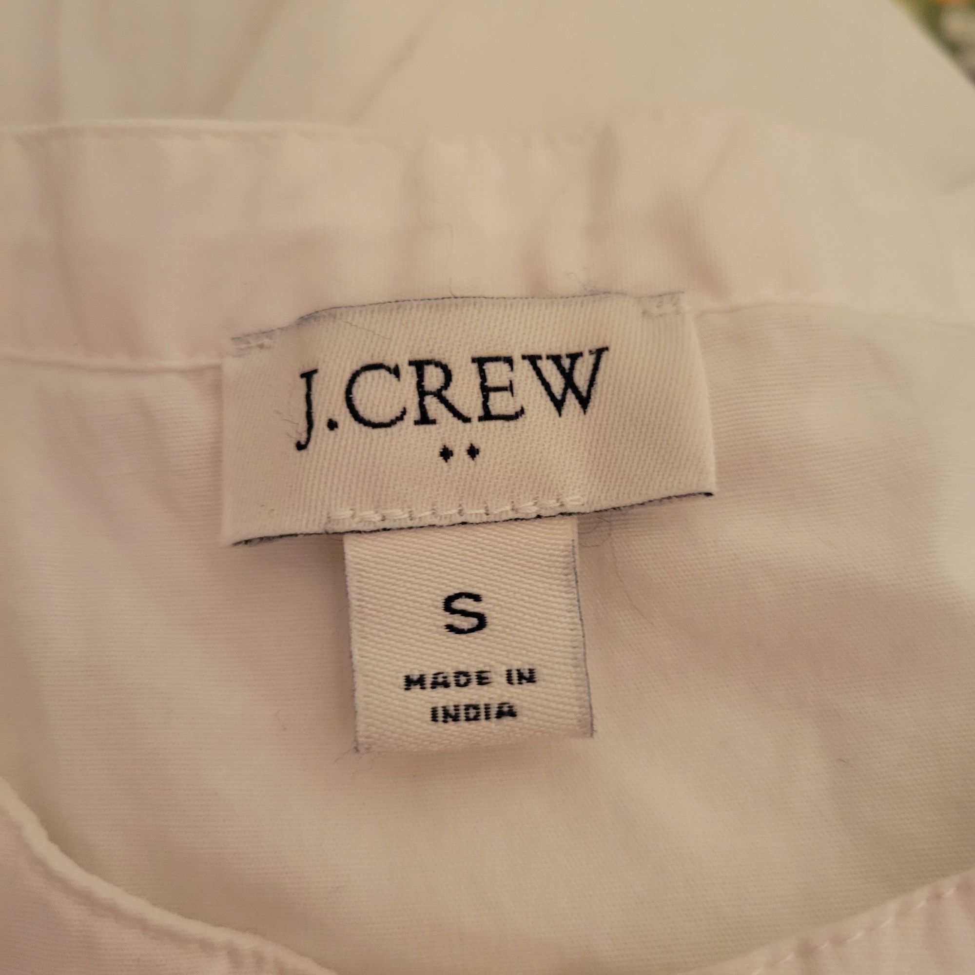 J.Crew J Crew White Puff Sleeve Cotton Blouse S Ruffle Trim Career Size S / US 4 / IT 40 - 5 Thumbnail