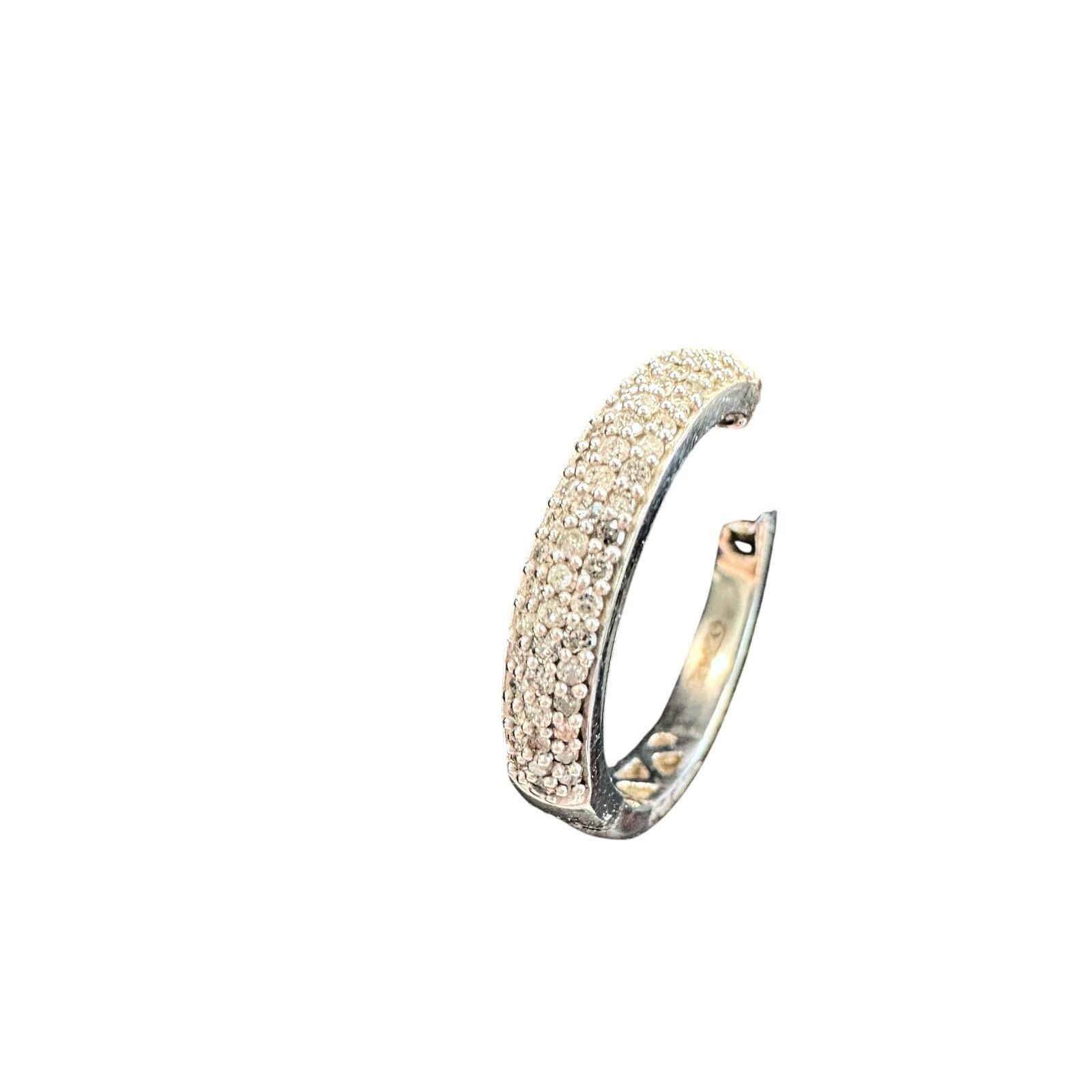Other 1/2 Carat Natural Diamond Hoop Earrings in Sterling Silver Size ONE SIZE - 11 Thumbnail