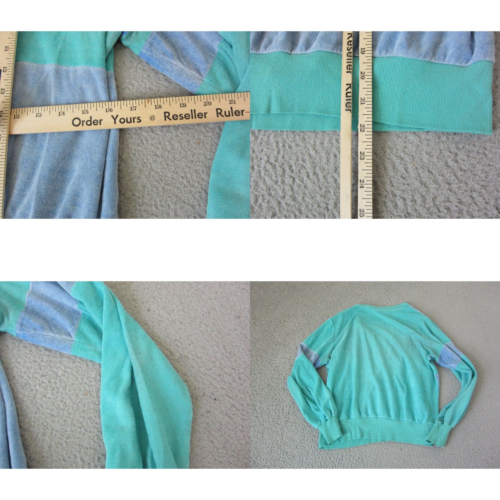 Velour VINTAGE Active Wear Sweater Womens S Blue 70s 80s Velour Velvet V Ladies Size S / US 4 / IT 40 - 8 Thumbnail