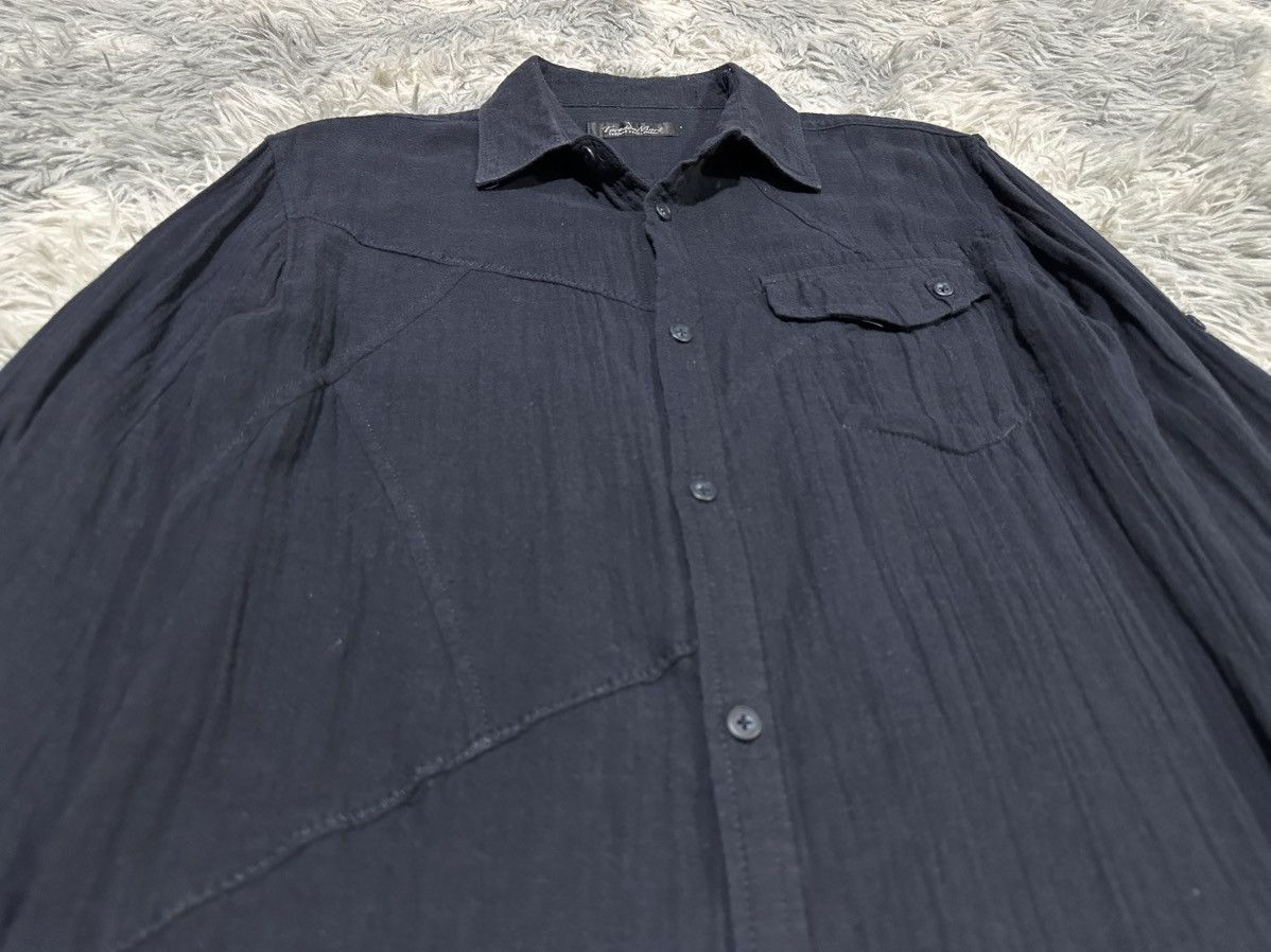 Tornado Mart 🔥Sick Y2K Tornado Mart Asymmetric Patchwork Linen Shirt Size US M / EU 48-50 / 2 - 1 Thumbnail