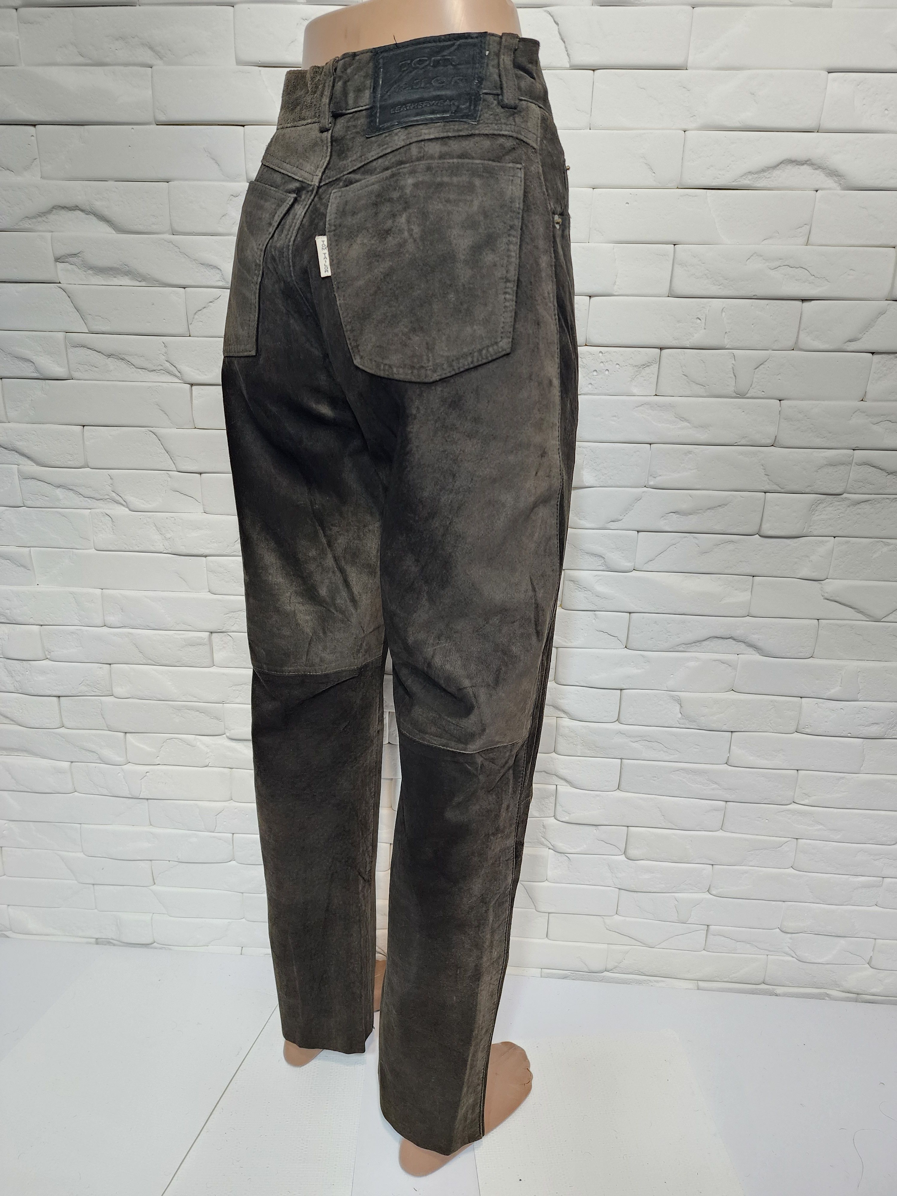 Genuine Leather Men's brown leather pants. Size US 26 / EU 42 - 6 Thumbnail