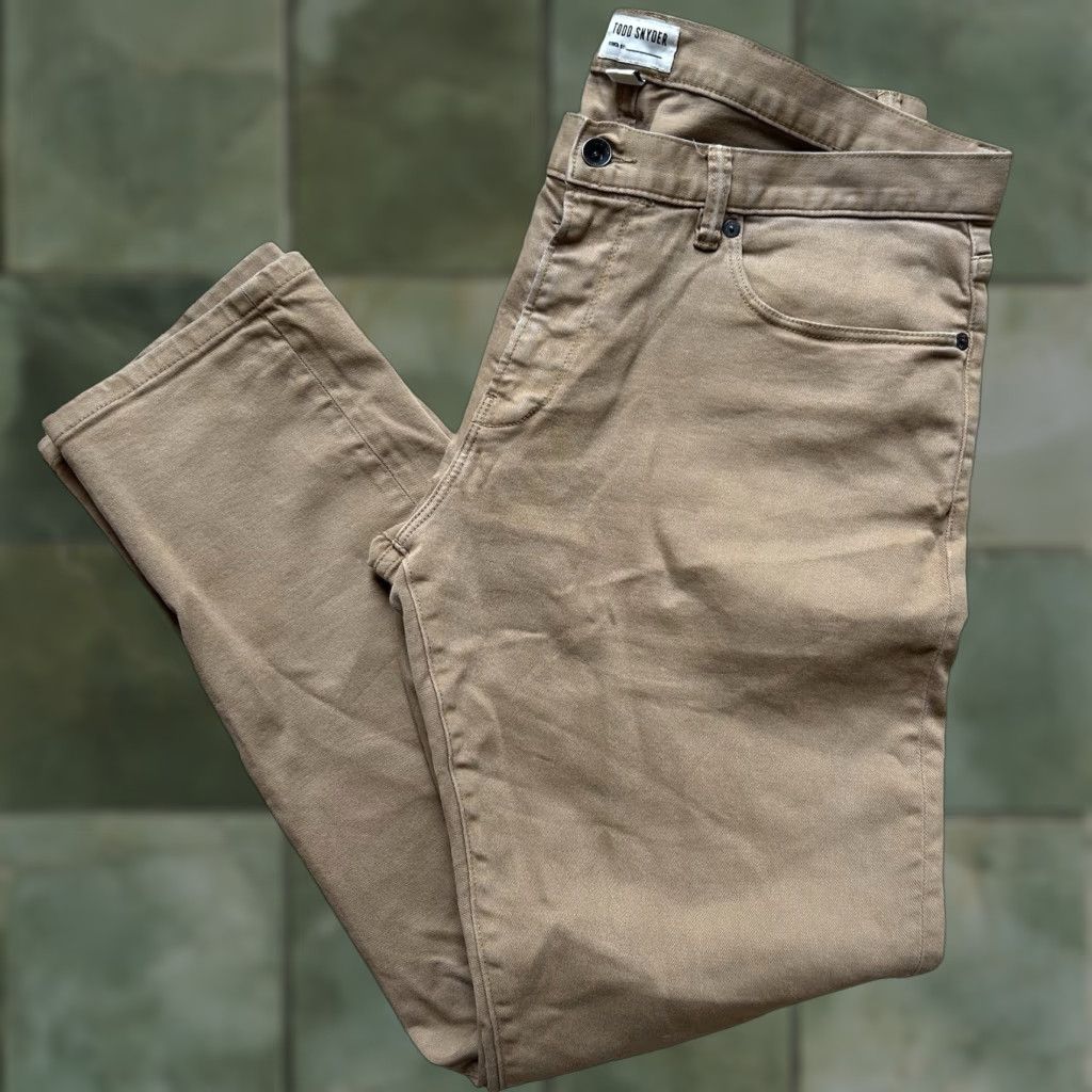 Todd Snyder Todd Snyder Jeans Men Slim 5 Pocket Straight Leg Cotton Blend Brown Khaki 34x30 34x32 Inseam 30.5 Stretch USA City Preppy Button Zip Size US 34 / EU 50 - 1 Thumbnail