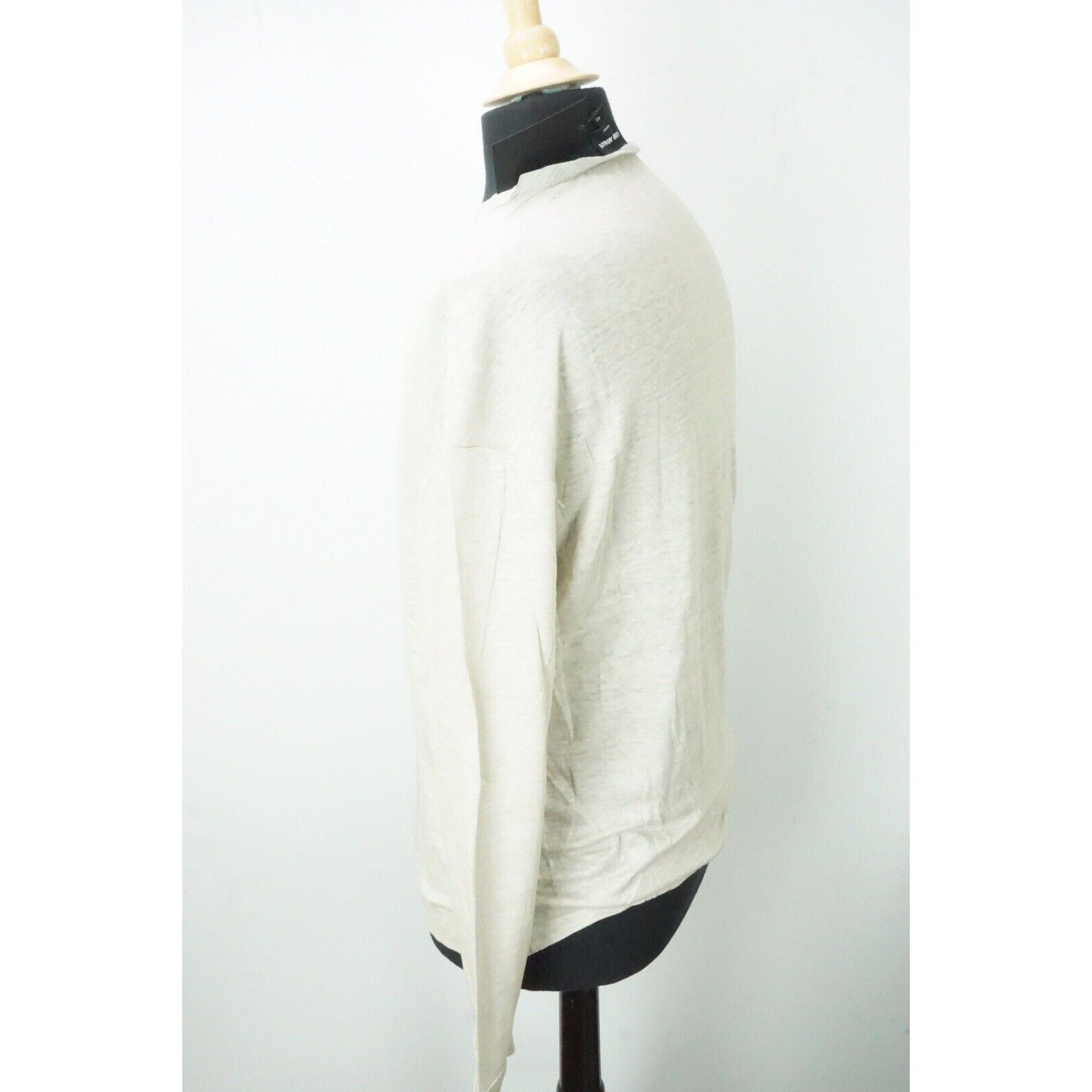 Giorgio Armani Giorgio Armani Black Label Oatmeal 100% Linen Henley Jersey Size US M / EU 48-50 / 2 - 2 Thumbnail