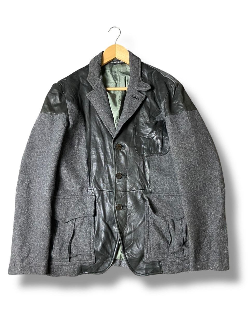 Avirex Hybrid Leather Patch Wool Jacket (157)