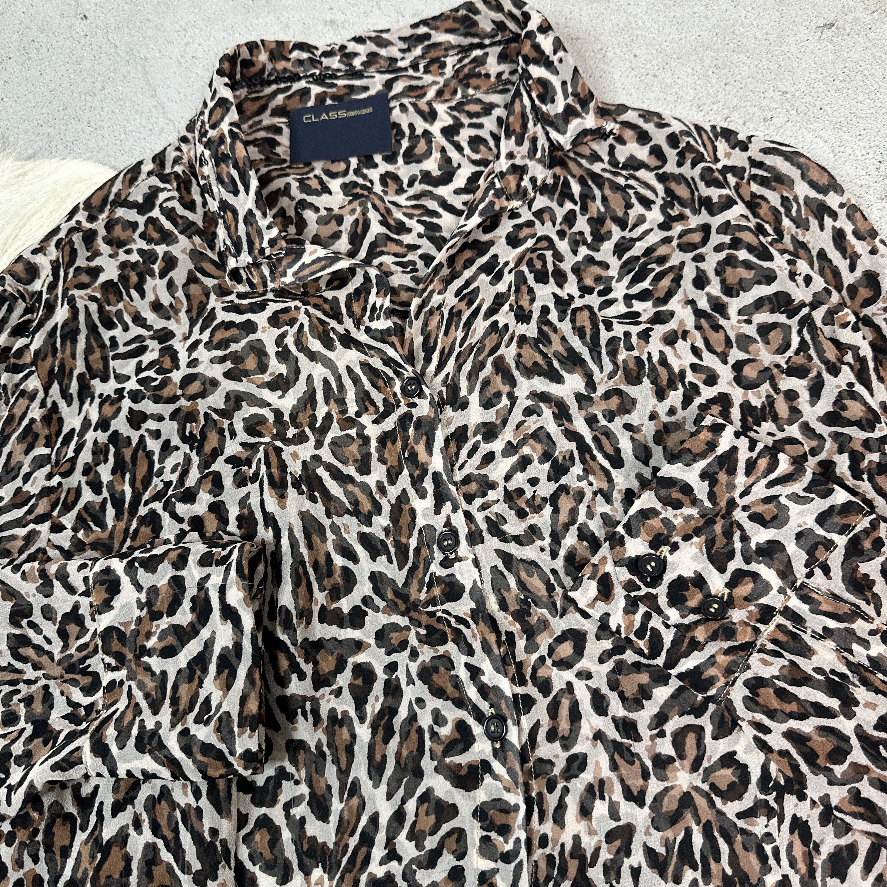 Vintage Vintage Cavalli Leopard Shirt Y2K Size S / US 4 / IT 40 - 2 Thumbnail