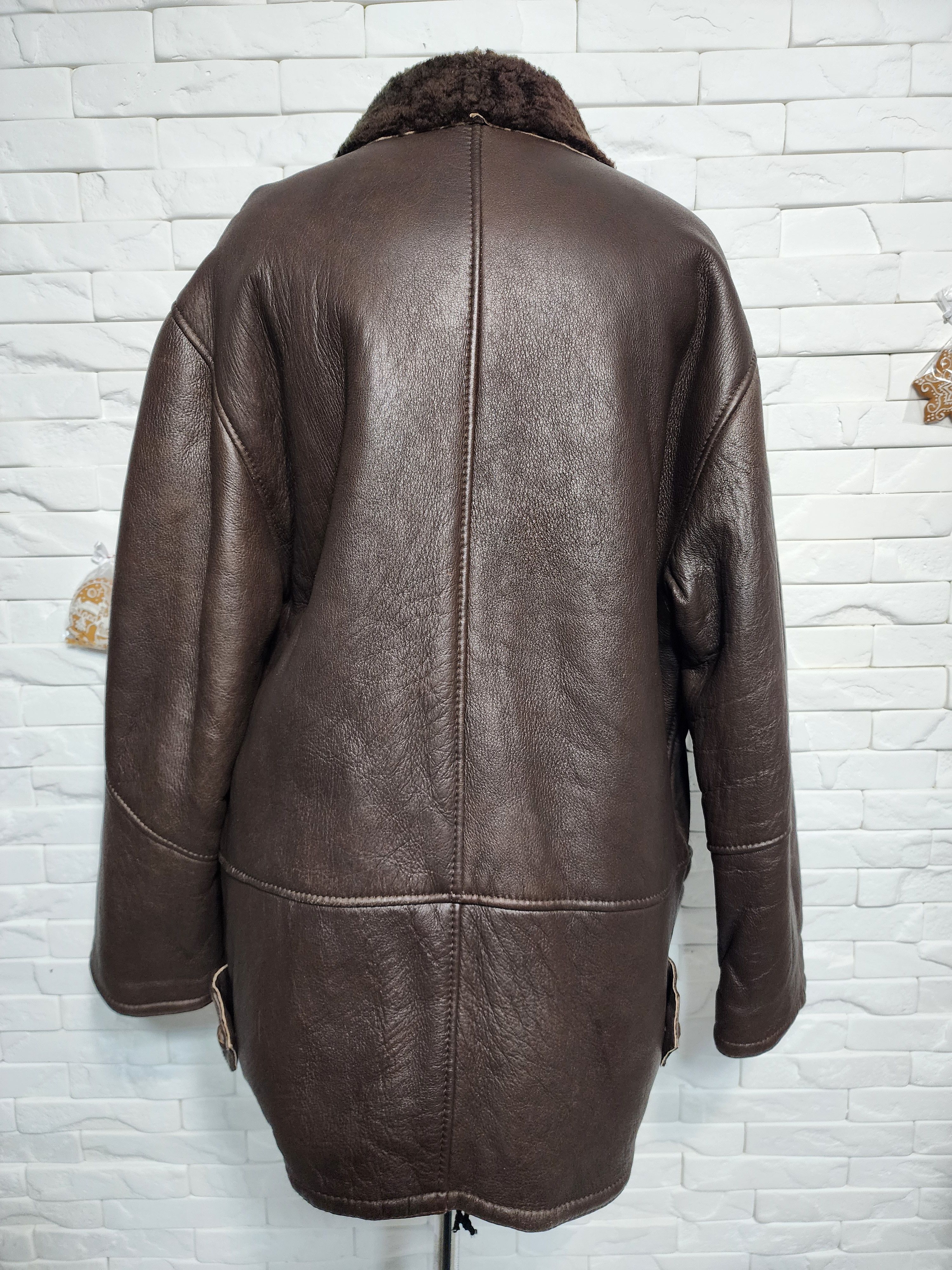 Furla Brown Sheepskin Coat: Women's Warm Fur Coat. Leather Jacket Size XXL / US 16-18 / IT 52-54 - 4 Thumbnail
