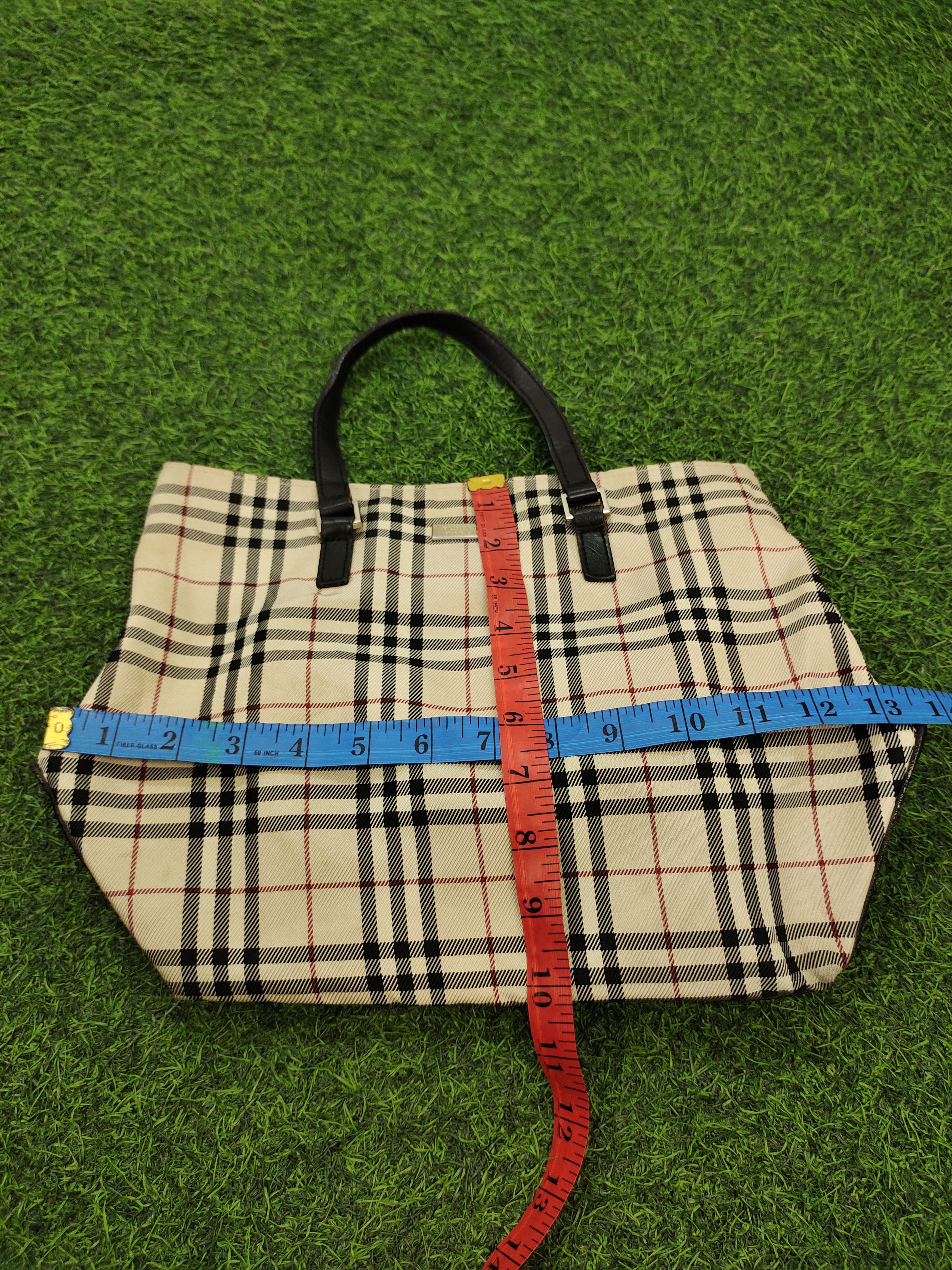 Burberry Burberry Blue Label Nova Check Cotton Mix Leather Tote Bag Size ONE SIZE - 19 Thumbnail