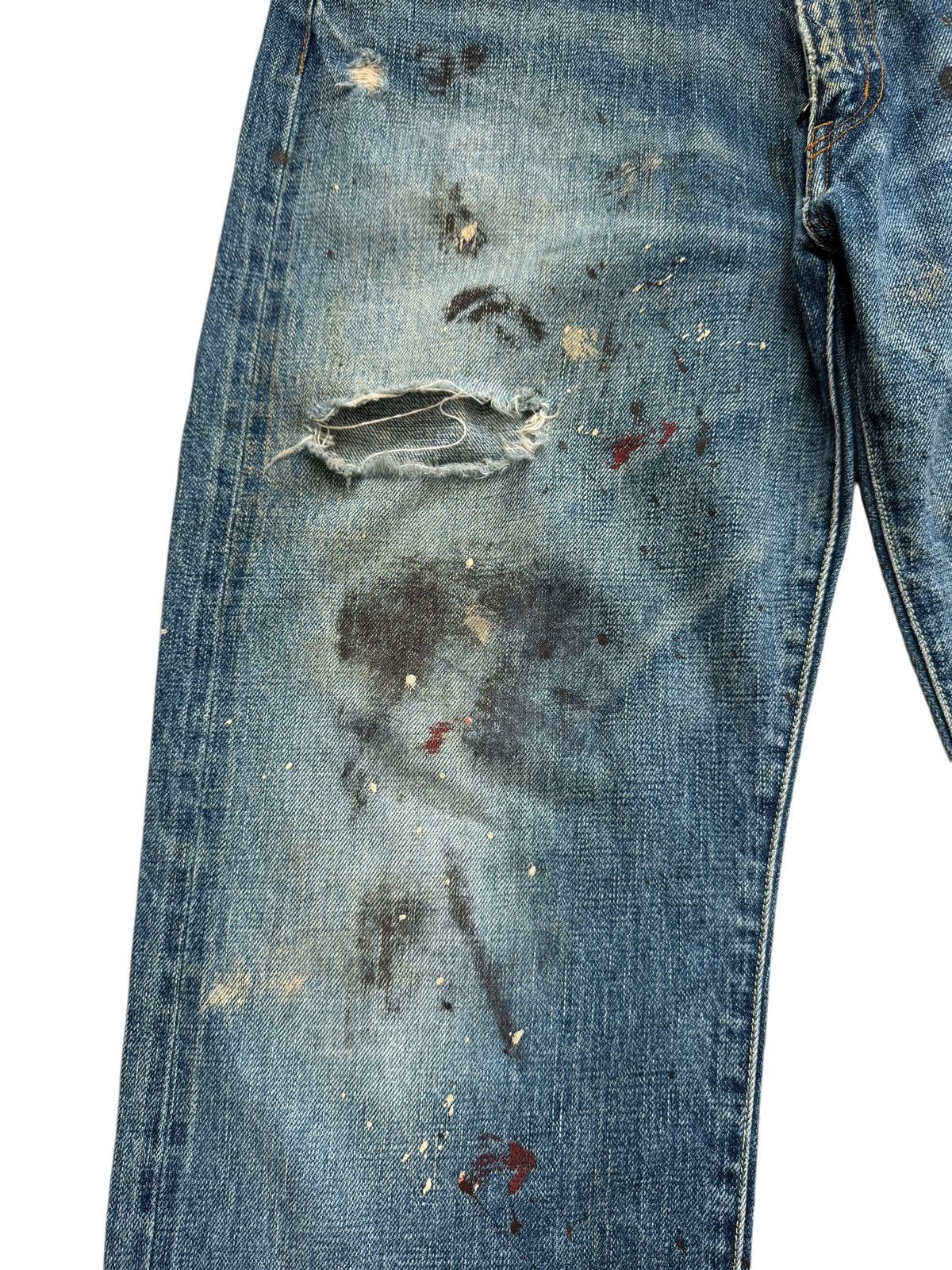 If Six Was Nine × Japanese Brand Japanese Brand Painter Splatter Ripped Selvedge Baggy Jeans Size US 33 - 8 Thumbnail