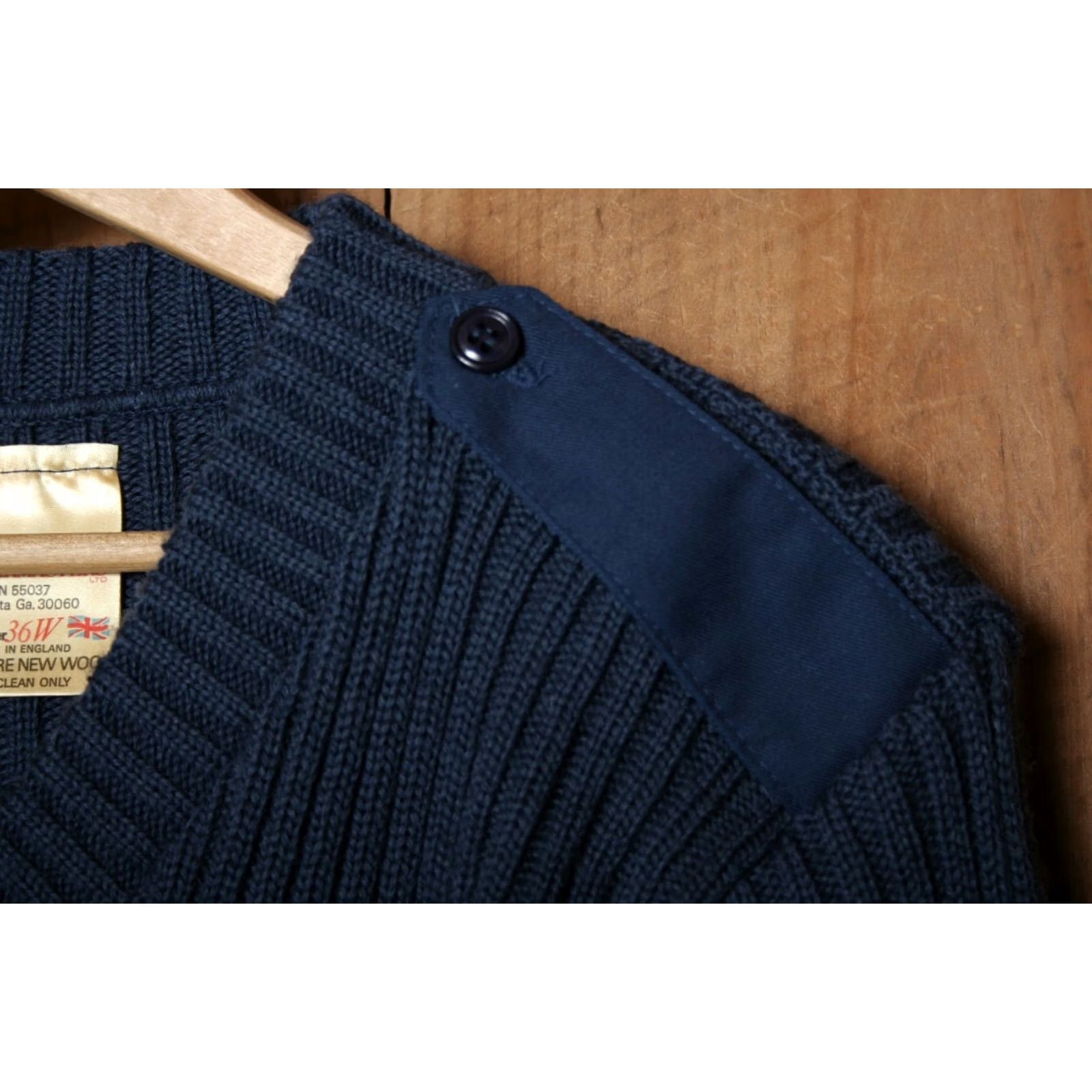 Commando Brigade Quartermasters Woolly Pully Blue Wool Commando Sweater Sz. 36W Men Pullover V-Neck Elbow Patches Shirt/Sweater Size US M / EU 48-50 / 2 - 3 Thumbnail