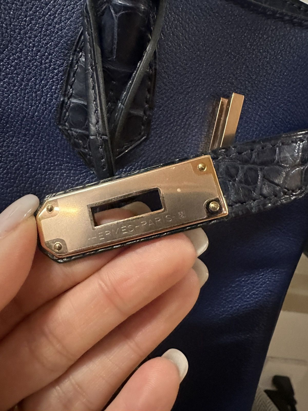 Hermes Hermès Bleu Marine Matte Mississipiensis Alligator Birkin 30 Size ONE SIZE - 9 Thumbnail