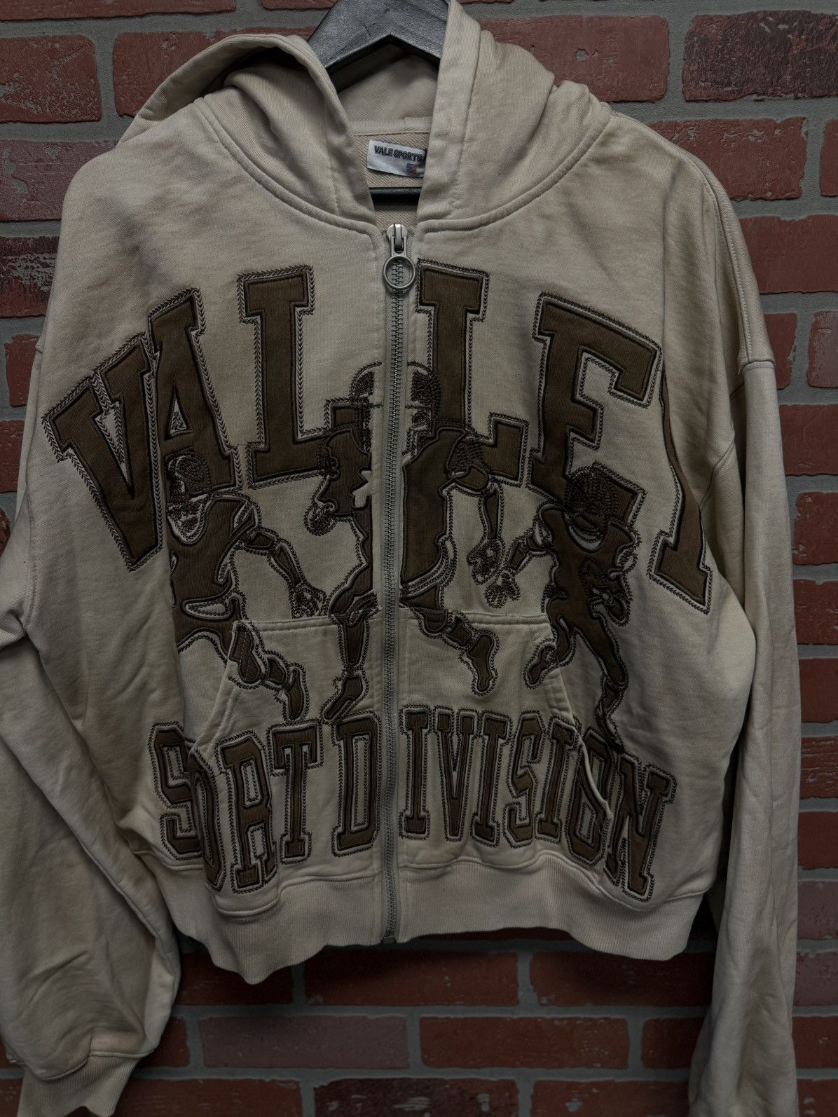 Vale Vale Valley Tan Hoodie Zip Up Fade Distressed Size L Size US L / EU 52-54 / 3 - 3 Thumbnail