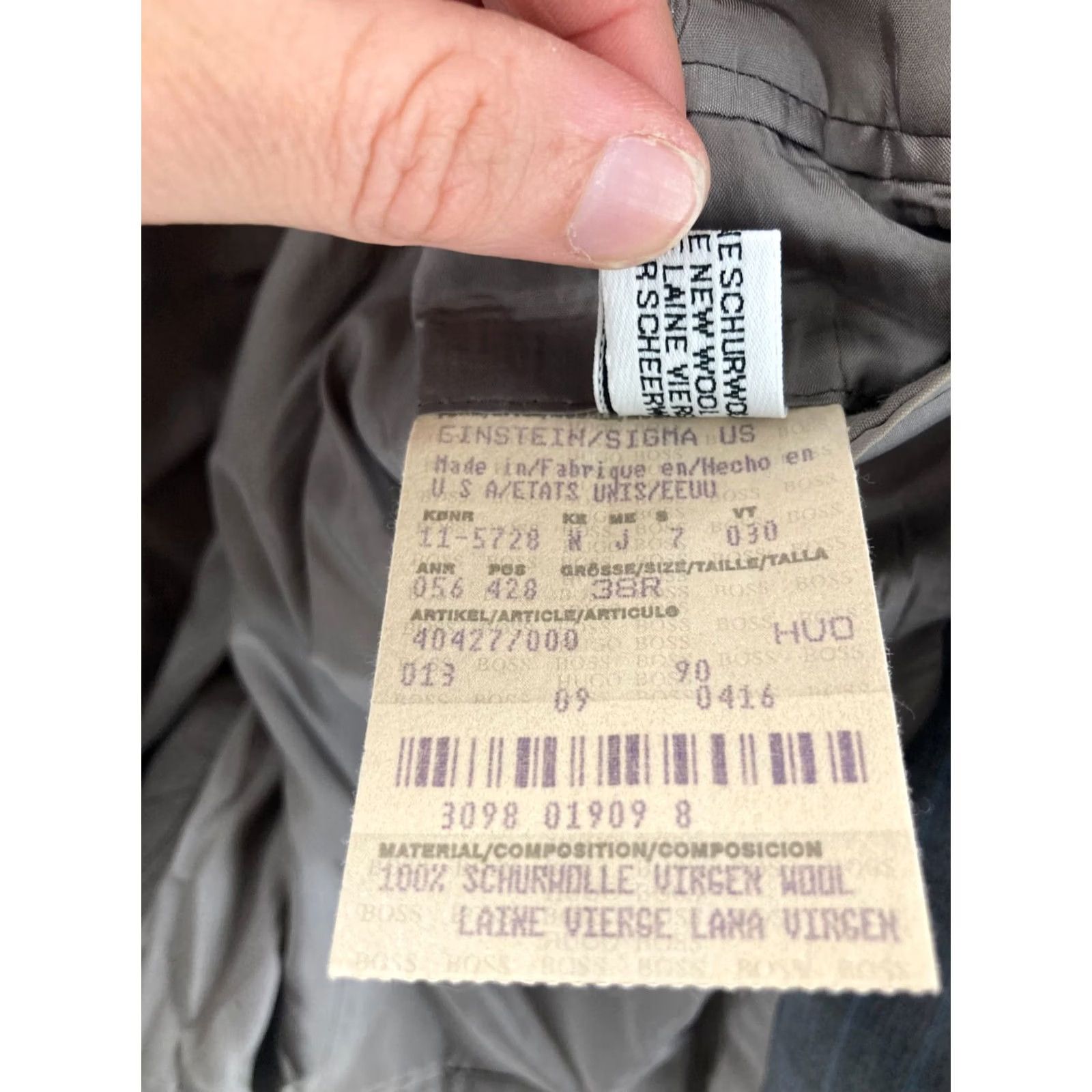 Hugo Boss HUGO BOSS Blazer Mens 38 R Gray Striped Wool 2 Piece Notch Lapel 3-Button Front Jacket Coat Vintage: No Size 38R - 7 Thumbnail