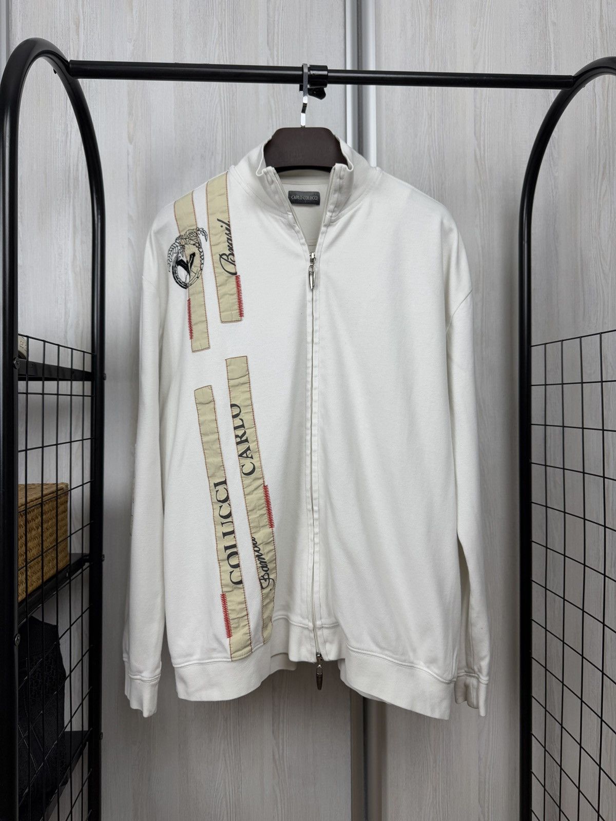 Carlo Colucci Carlo Colucci vintage white full double zip big logo sweater Size US XXL / EU 58 / 5 - 1 Thumbnail