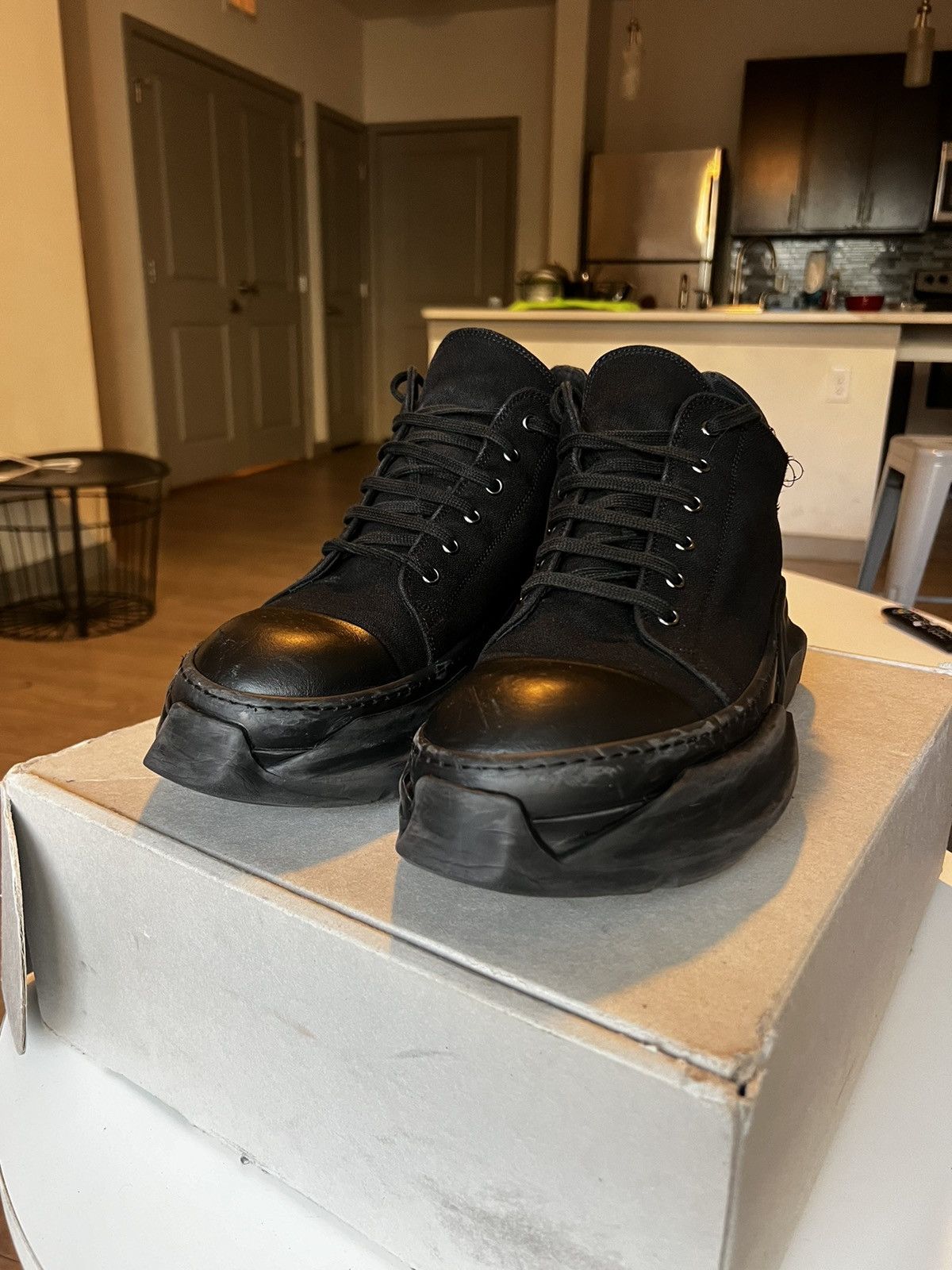 Rick Owens Drkshdw RICK OWENS DRKSHDW Black Abstract Low Sneakers 