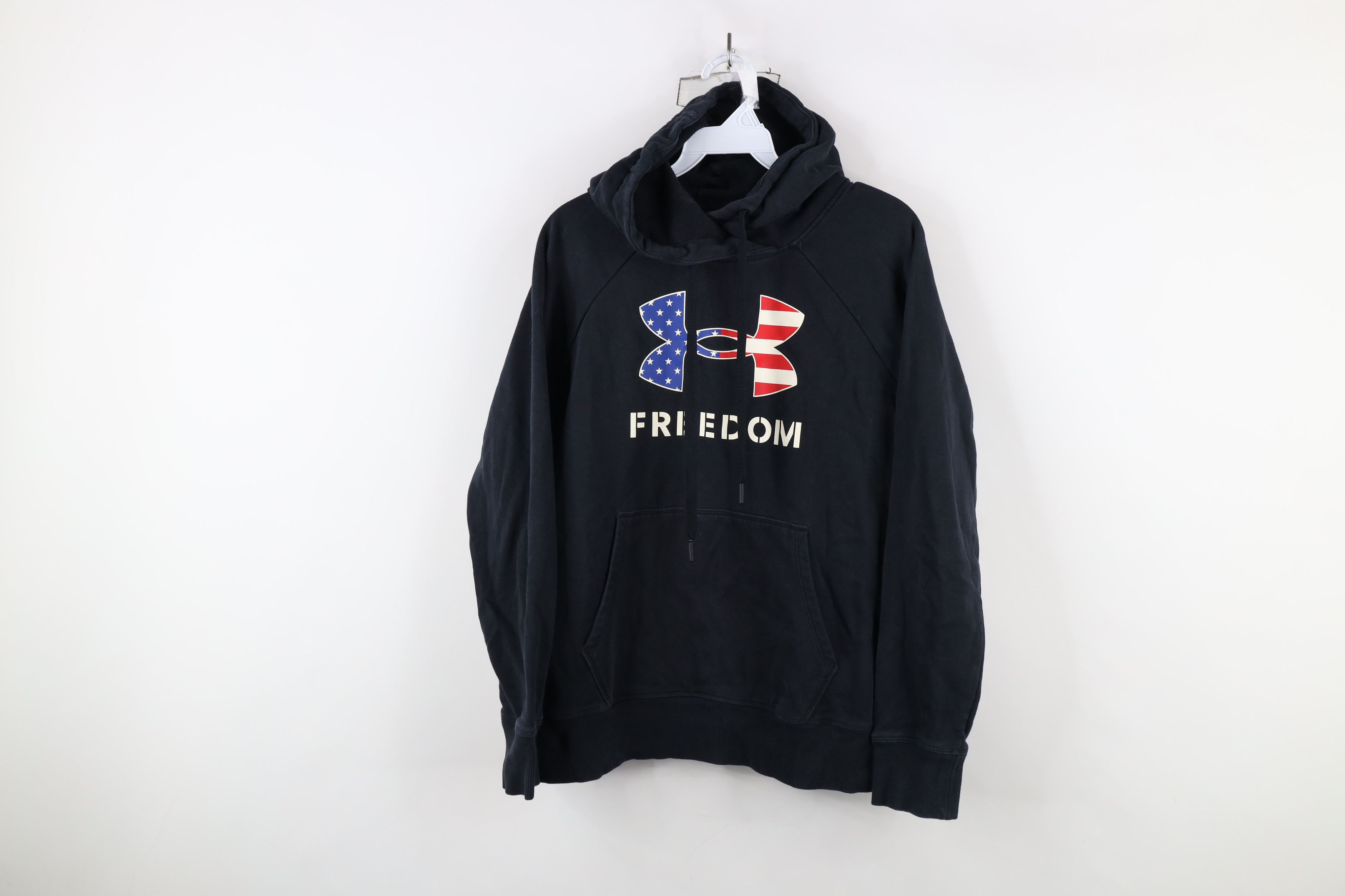 Under Armour × Vintage Under Armour Spell Out USA Flag Freedom Hoodie Sweatshirt Size S / US 4 / IT 40 - 1 Thumbnail