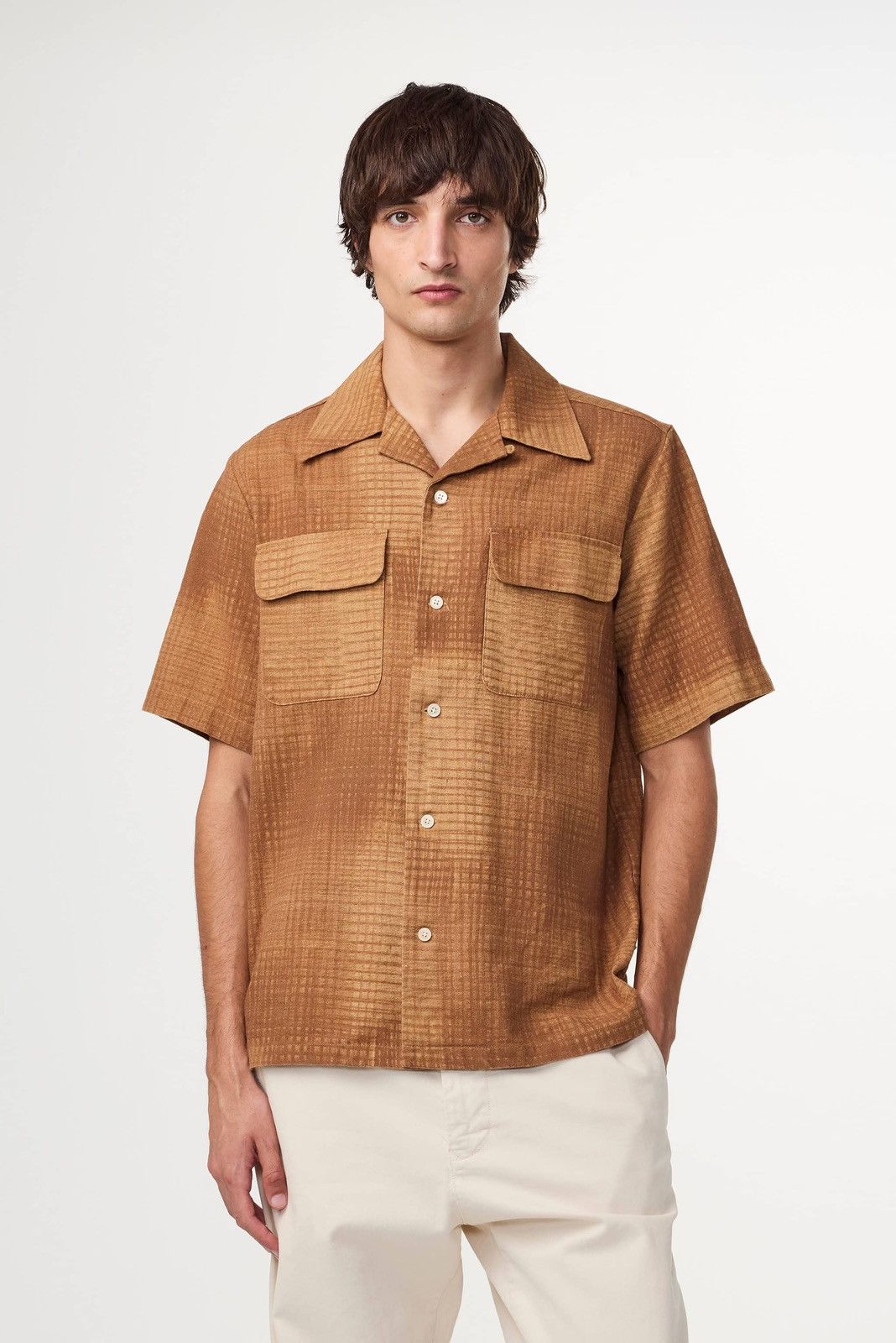 NN07 Daniel linen cotton camp collar shirt Size US M / EU 48-50 / 2 - 1 Thumbnail