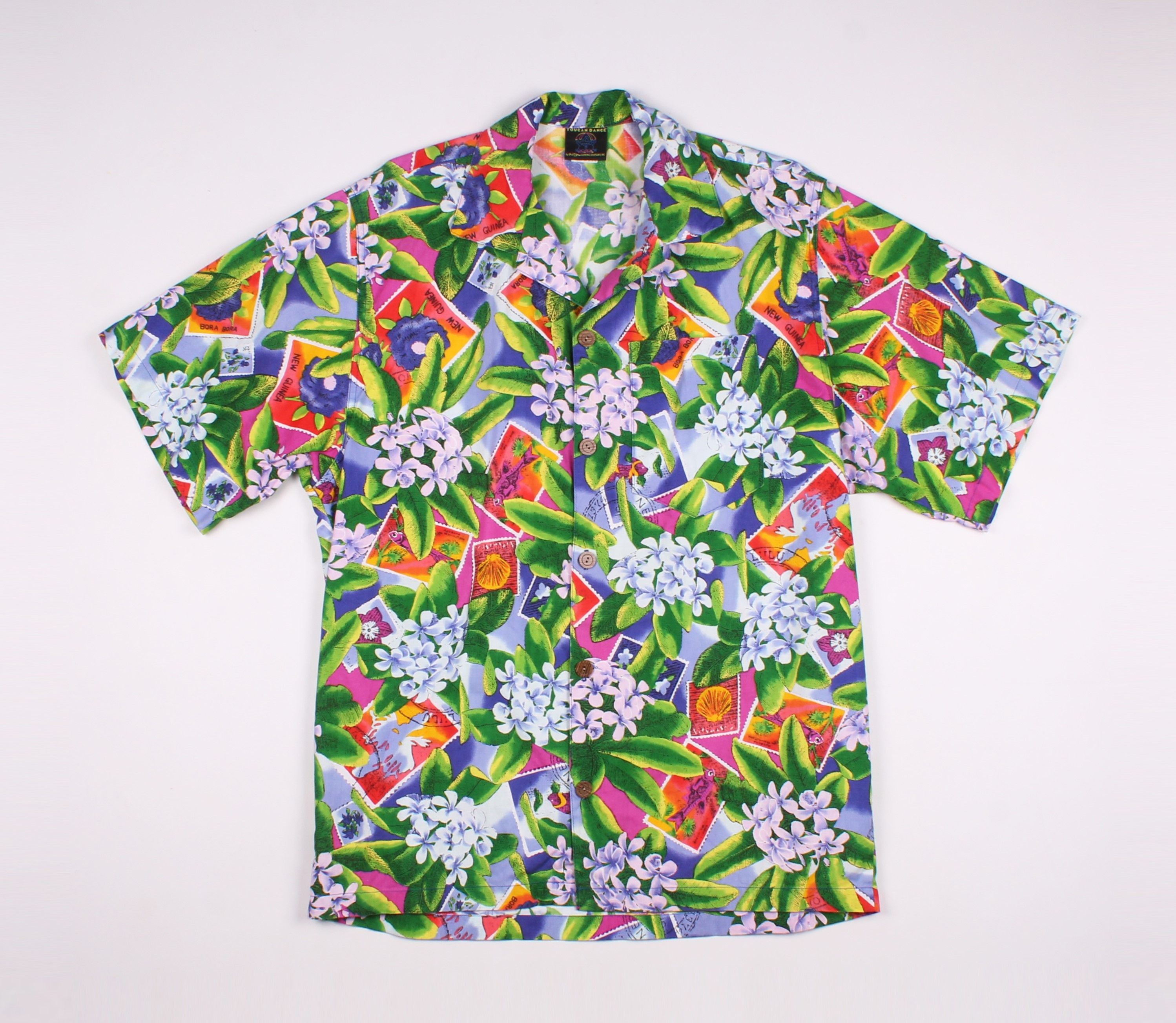 Vintage Toucan Dance Fast Lane Hawaiian Shirt + Shorts Set Size US M / EU 48-50 / 2 - 2 Thumbnail