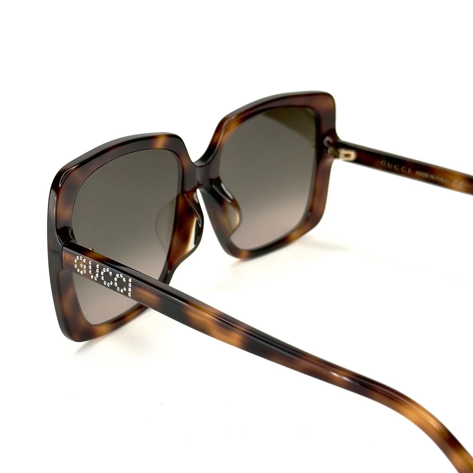 Gucci GUCCI 0728 Brown Stud Logo Oversized Sunglasses GG0728S 002 Size ONE SIZE - 4 Thumbnail