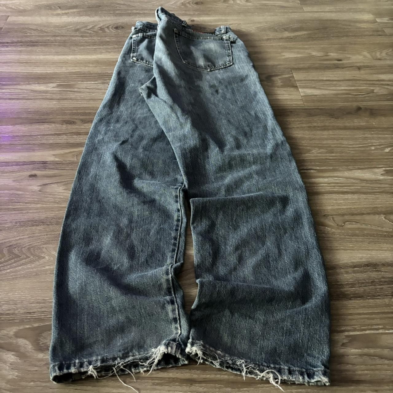 Vintage Crazy Vintage Y2K/2000s Grunge Dark Wash Distressed Denim Jeans! 38x32 Size US 38 / EU 54 - 4 Thumbnail