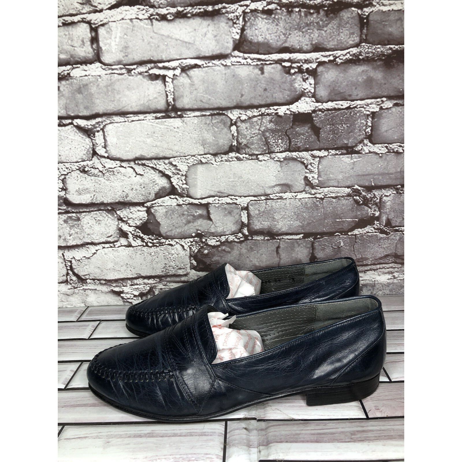 TED LAPIDUS TED LAPIDUS Boutique Paris Blue Leather Dress Penny Loafers Size US 7.5 / EU 40-41 - 11 Thumbnail
