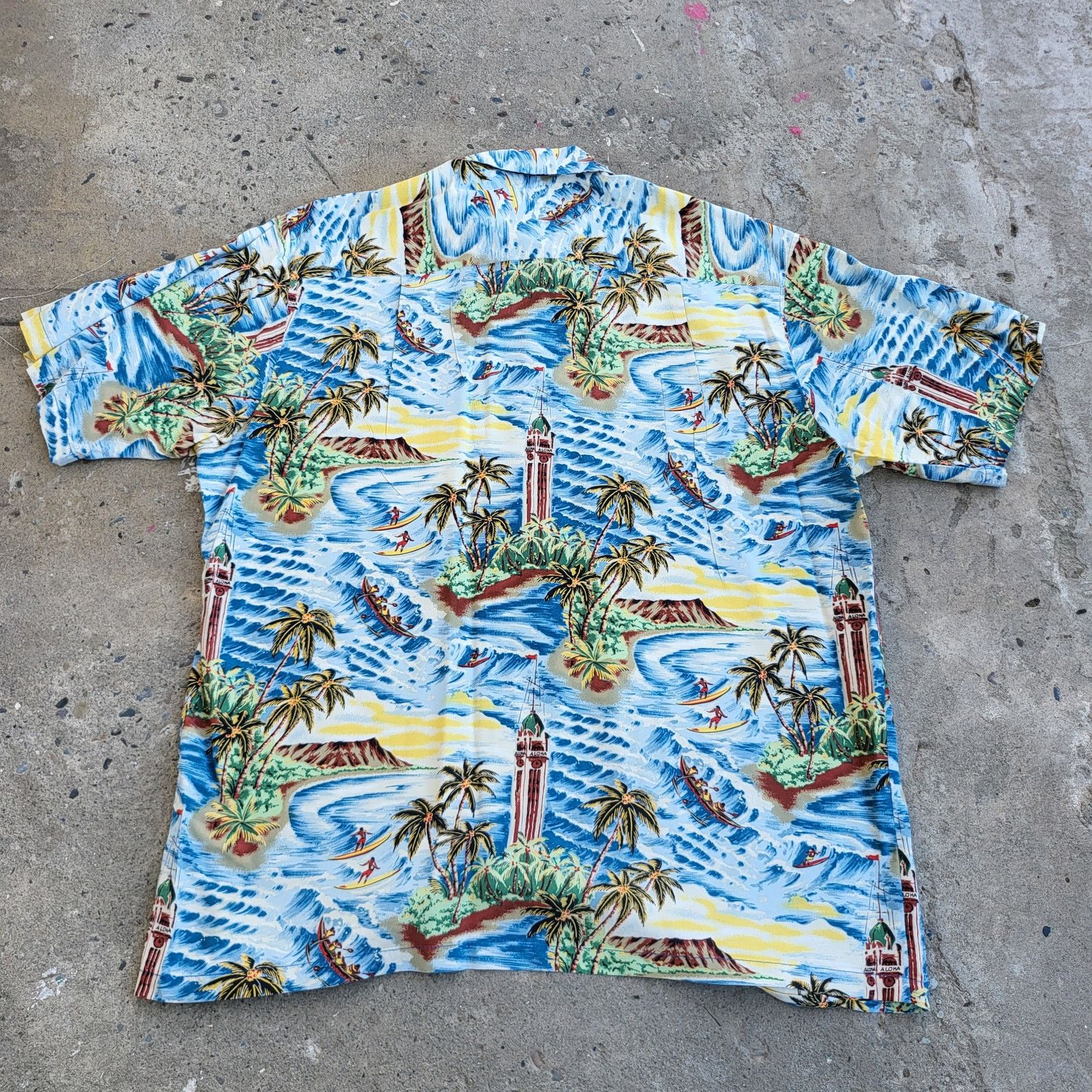 Pineapple Connection Vintage Pineapple Juice Hawaiian Shirt Size L Blue Rayon Size US L / EU 52-54 / 3 - 4 Thumbnail