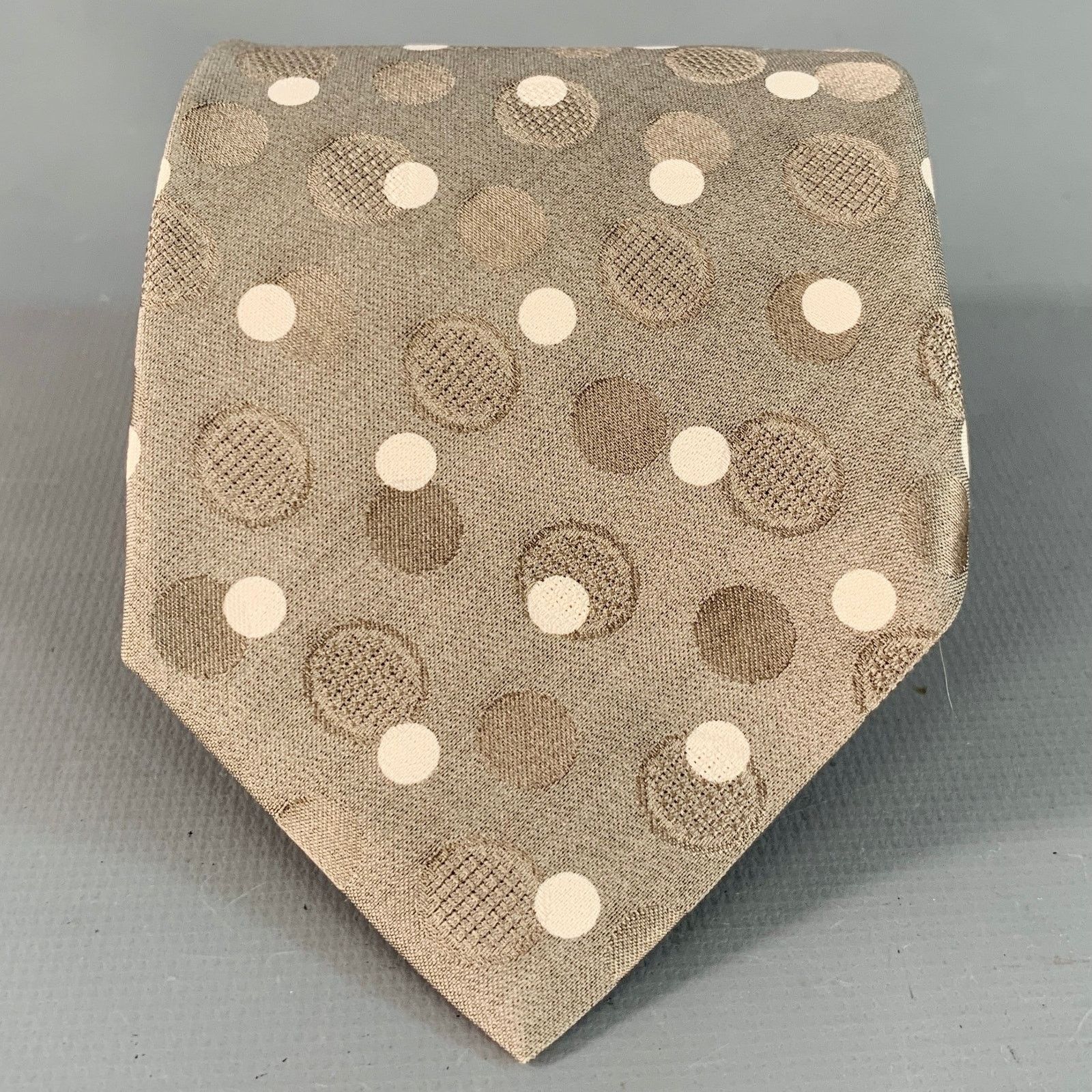 Gianfranco Ferre GIANFRANCO FERRE One Size Grey White Dots Silk Tie Size ONE SIZE - 1 Thumbnail