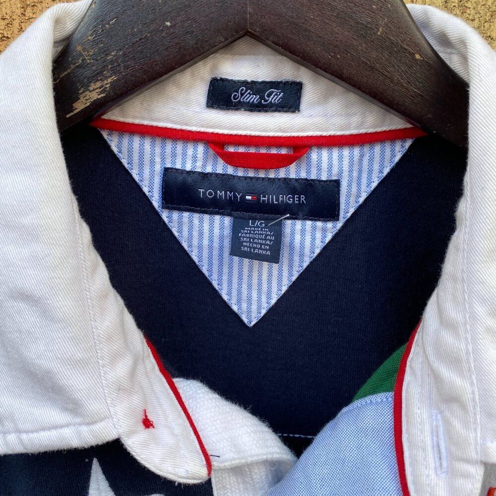 Tommy Hilfiger Vintage Tommy Hilfiger Embroidered Polo Rugby Sweater Long Size US L / EU 52-54 / 3 - 5 Thumbnail