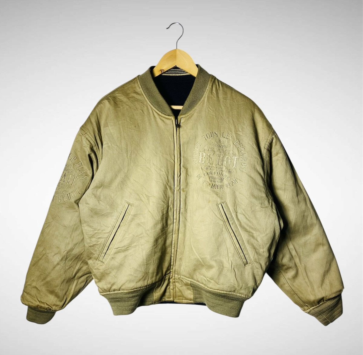 Japanese Brand Vintage Be Hot Reversible Wool Bomber Jacket Size US XL / EU 56 / 4 - 3 Thumbnail