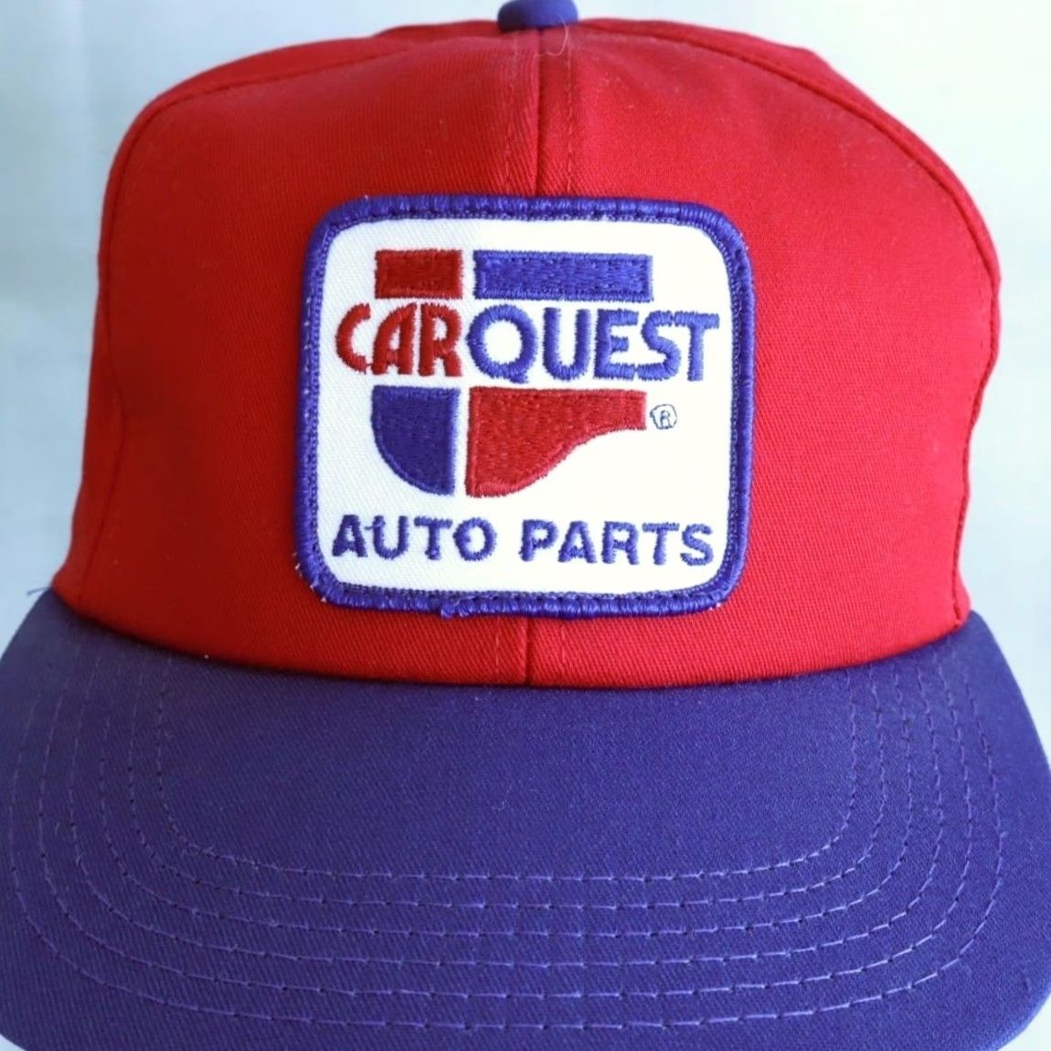 Quest VTG K Products Car Quest Auto Parts Red Twill Trucker Snapback Hat Men's OS Size ONE SIZE - 2 Thumbnail