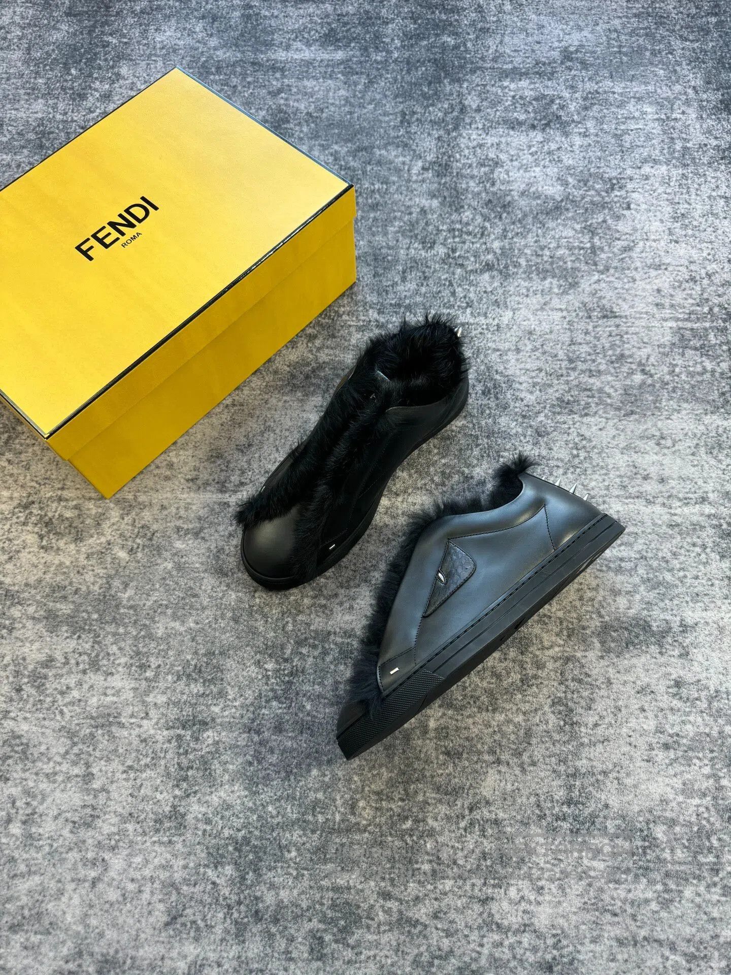 Fendi FENDI Cowhide Leather Fur Rivet Skate Shoes| Size US 9.5 / IT 39.5 - 1 Thumbnail