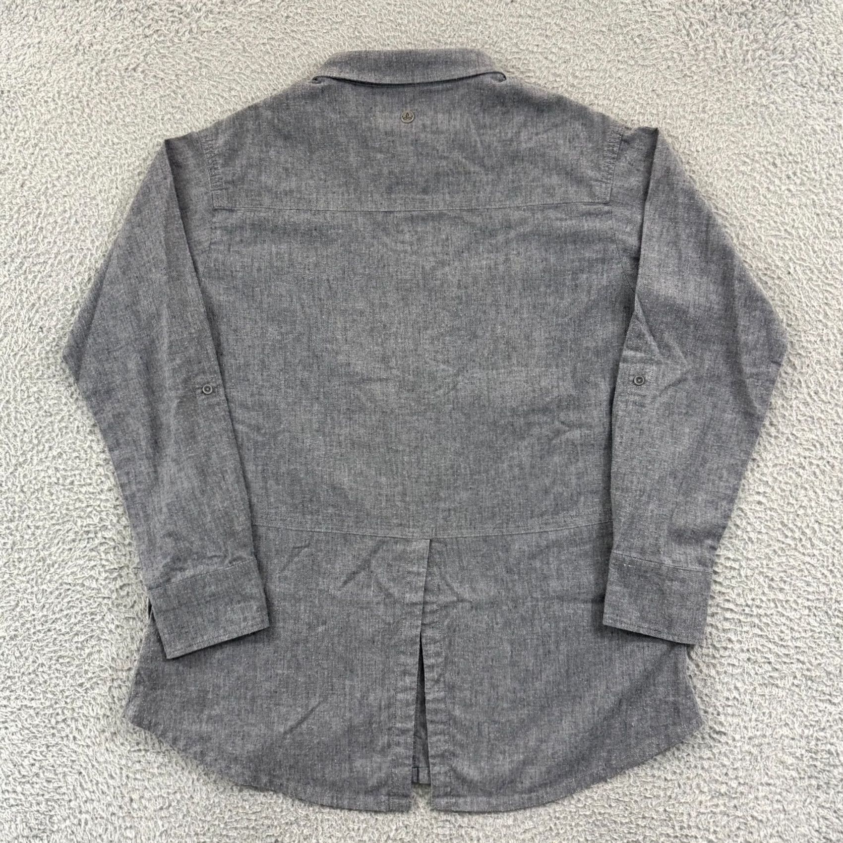 Prana Prana Shirt Women M Gray Long Sleeve Button Pocket Oversize Loose Roll Tab Shirt Women M Gray Oversized Pocket Button-Up Size M / US 6-8 / IT 42-44 - 2 Thumbnail