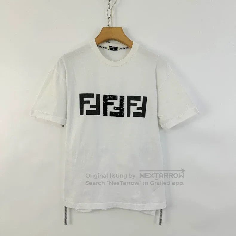 Fendi Fendi White classic double F rhinestone logo short-sleeved Size XS / US 0-2 / IT 36-38 - 1 Thumbnail
