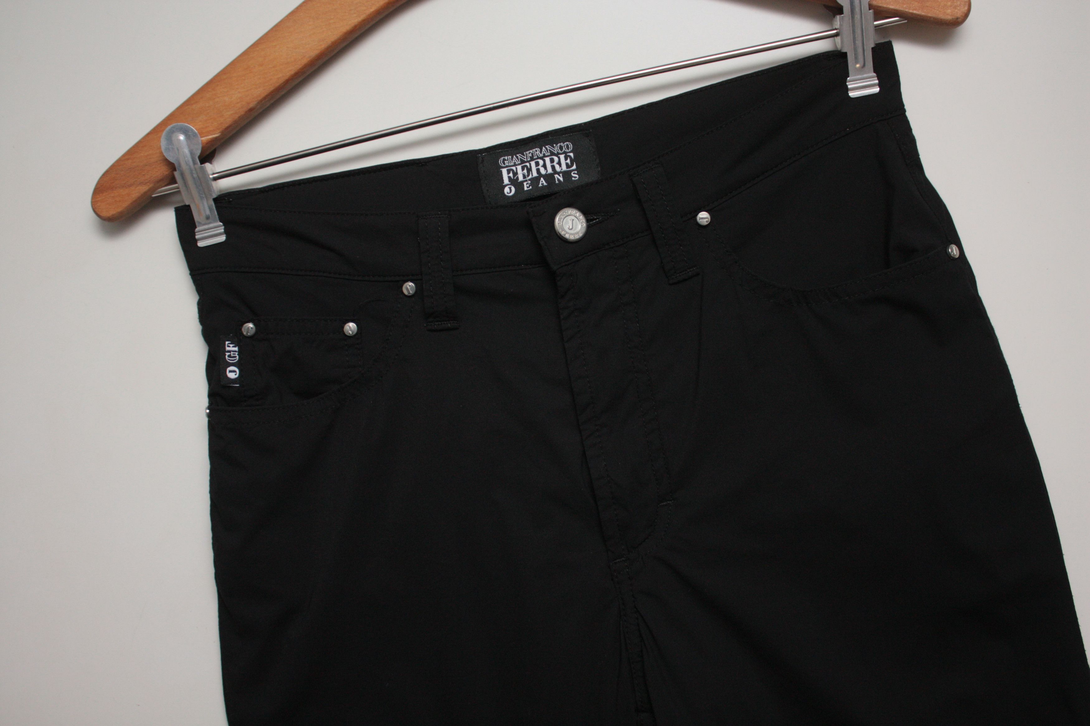 Ferre Gianfranco Ferre Jeans Black Lightweight Stretch Pants 29 Size US 30 / EU 46 - 1 Thumbnail