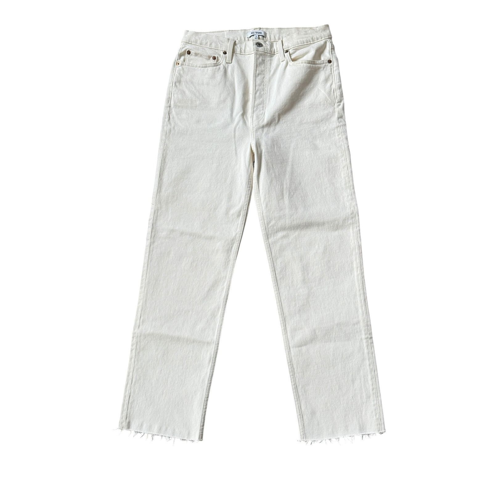 RE/DONE NEW Re/Done 70s Stovepipe Jeans Vintage White Size 30" / US 8 / IT 44 - 2 Thumbnail