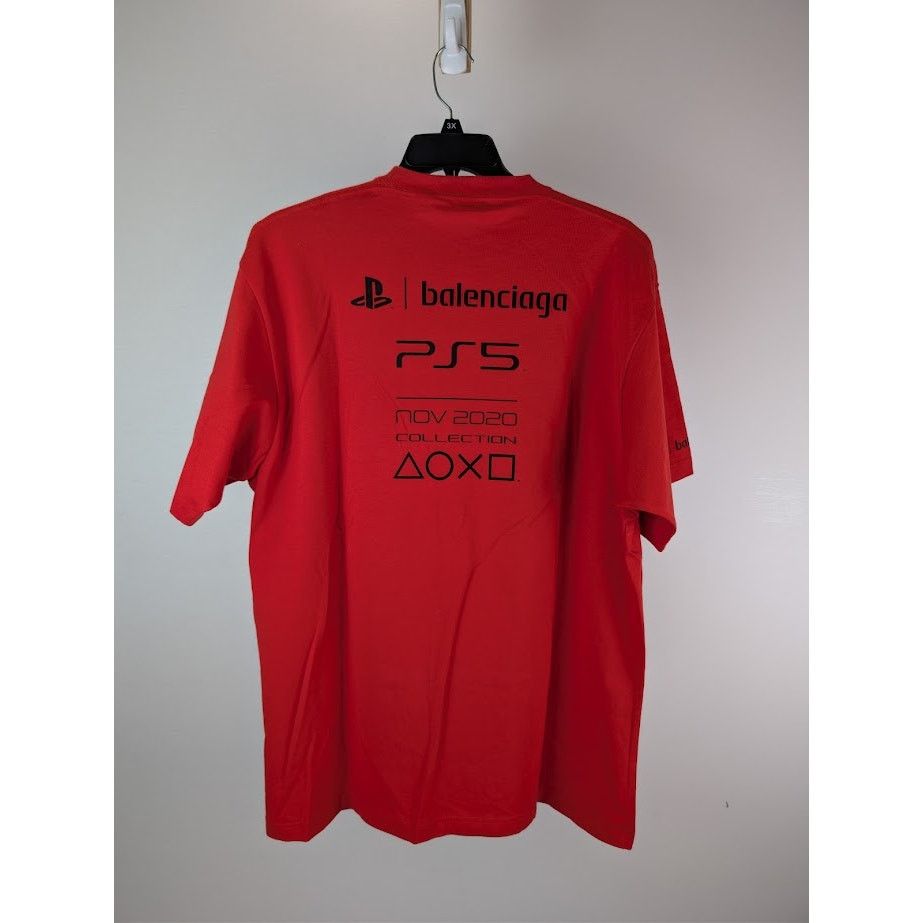 Balenciaga o1rshd1 Playstation Vintage Jersey T-Shirt in Red Size US XS / EU 42 / 0 - 15 Thumbnail