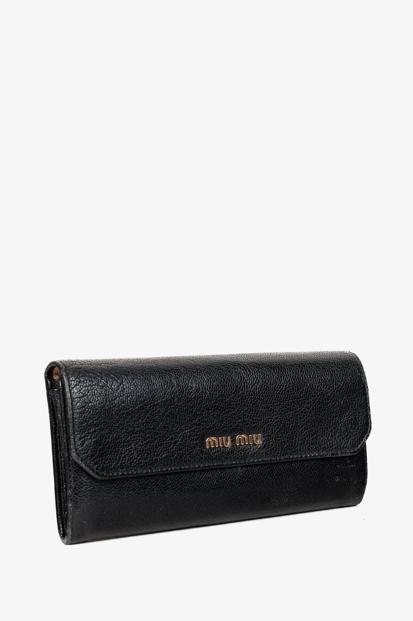 Miu Miu Miu Miu Black Madras Leather Long Wallet Size ONE SIZE - 2 Thumbnail