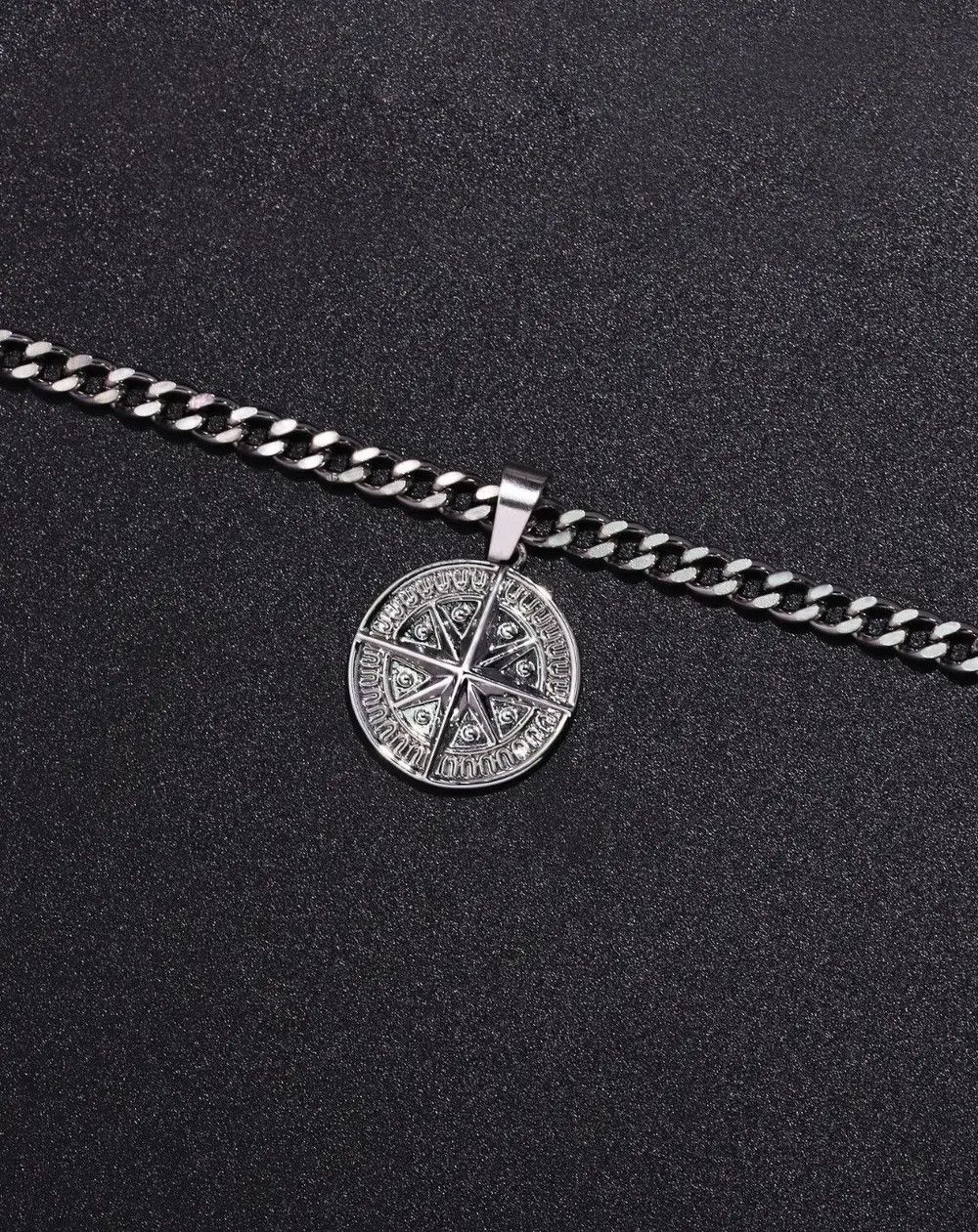 Jewelry Compass pendant 50cm necklace vintage vibe Size ONE SIZE - 2 Thumbnail