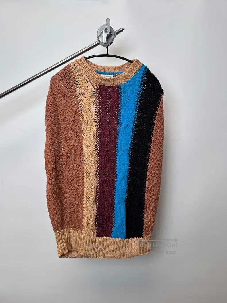 Dries Van Noten DRIES VAN NOTEN Chunky Knit Color-blocked Oversized Knit V Size US L / EU 52-54 / 3 - 1 Thumbnail