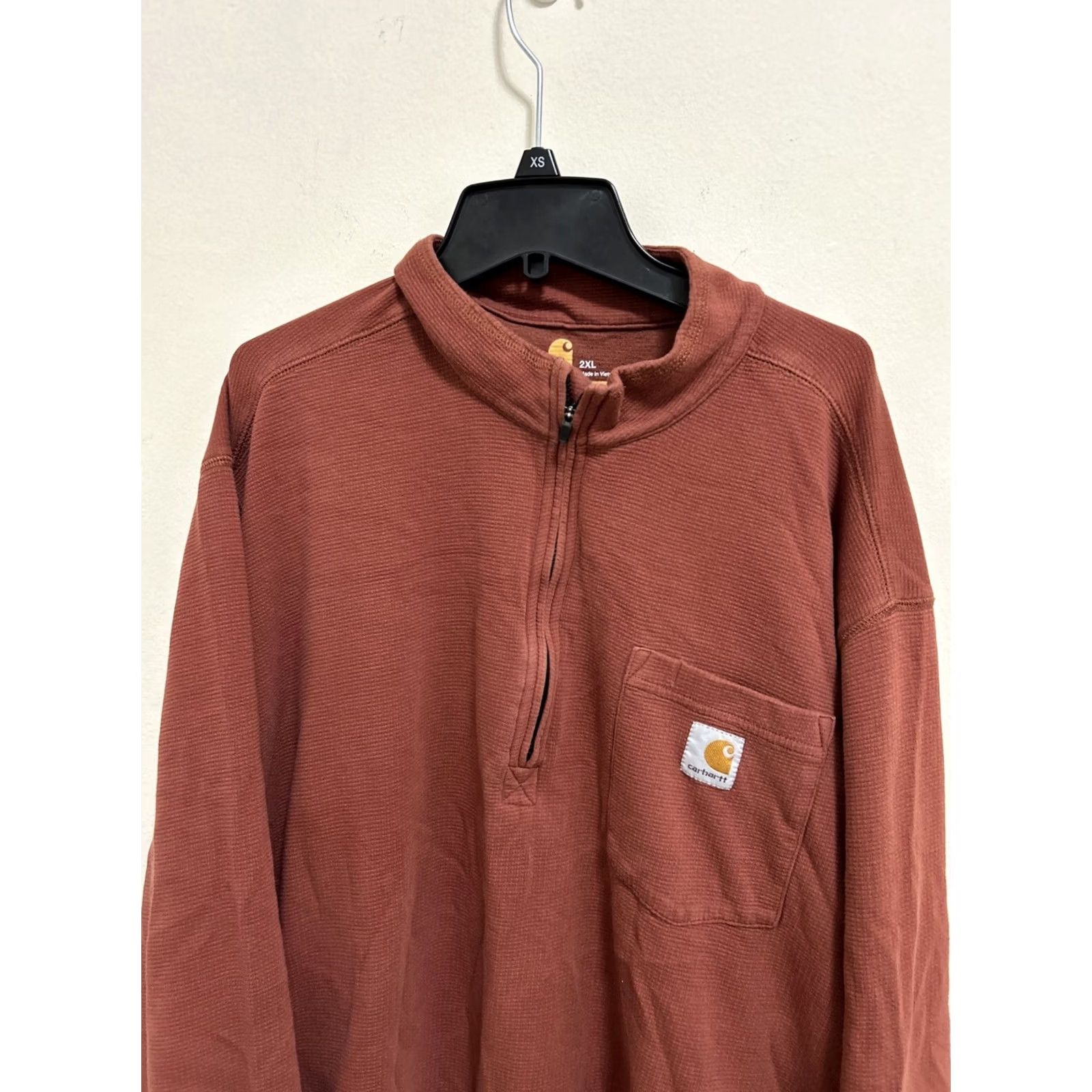 Carhartt Carhartt Long Sleeve Thermal Mens 2XL Red Pullover 1/4 Zip Waffle-Knit Shirt Relaxed Size US XXL / EU 58 / 5 - 2 Thumbnail