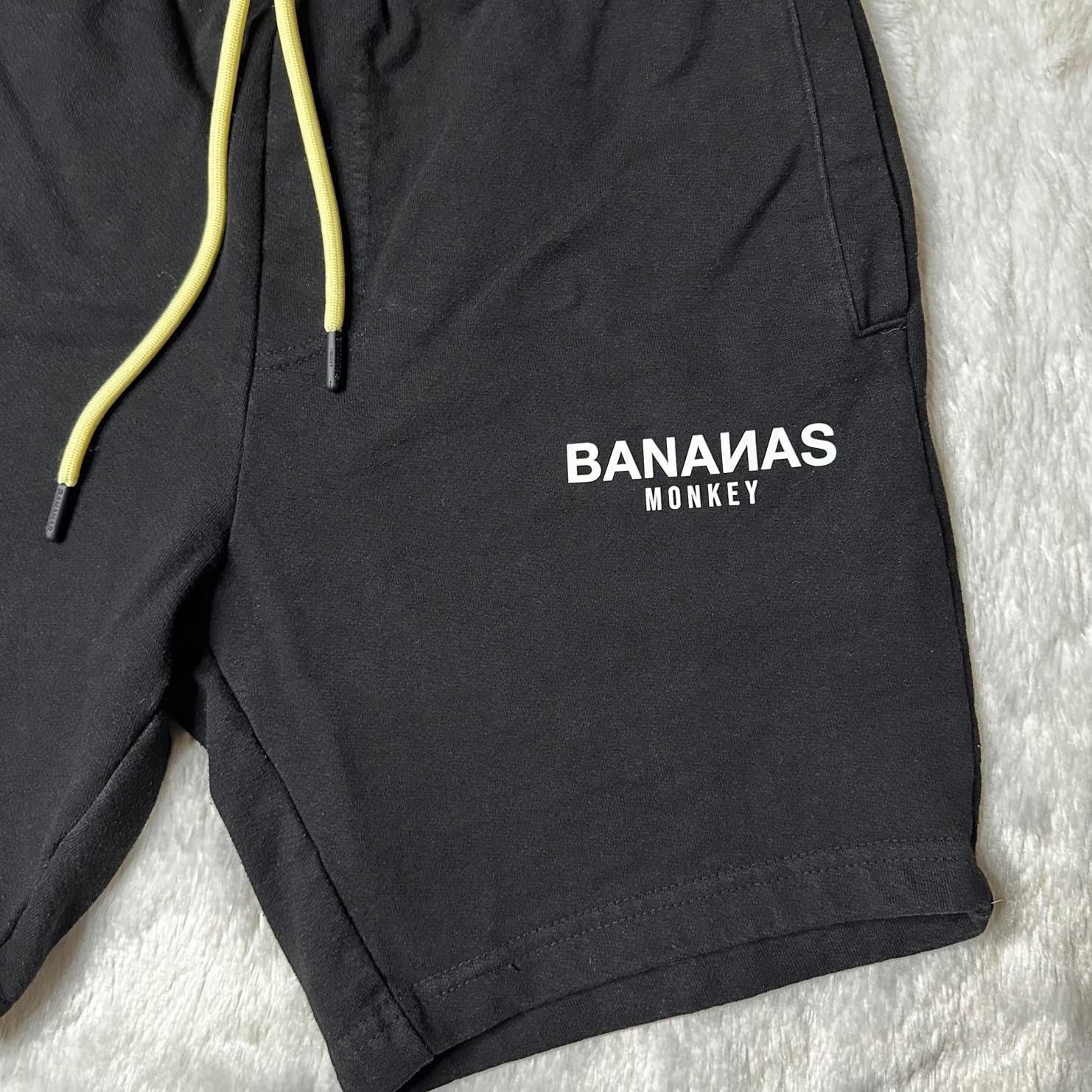 Designer Bananas Monkey Premium Logo Sweat Shorts 7.5” Black Men’s S Size US 30 / EU 46 - 3 Thumbnail
