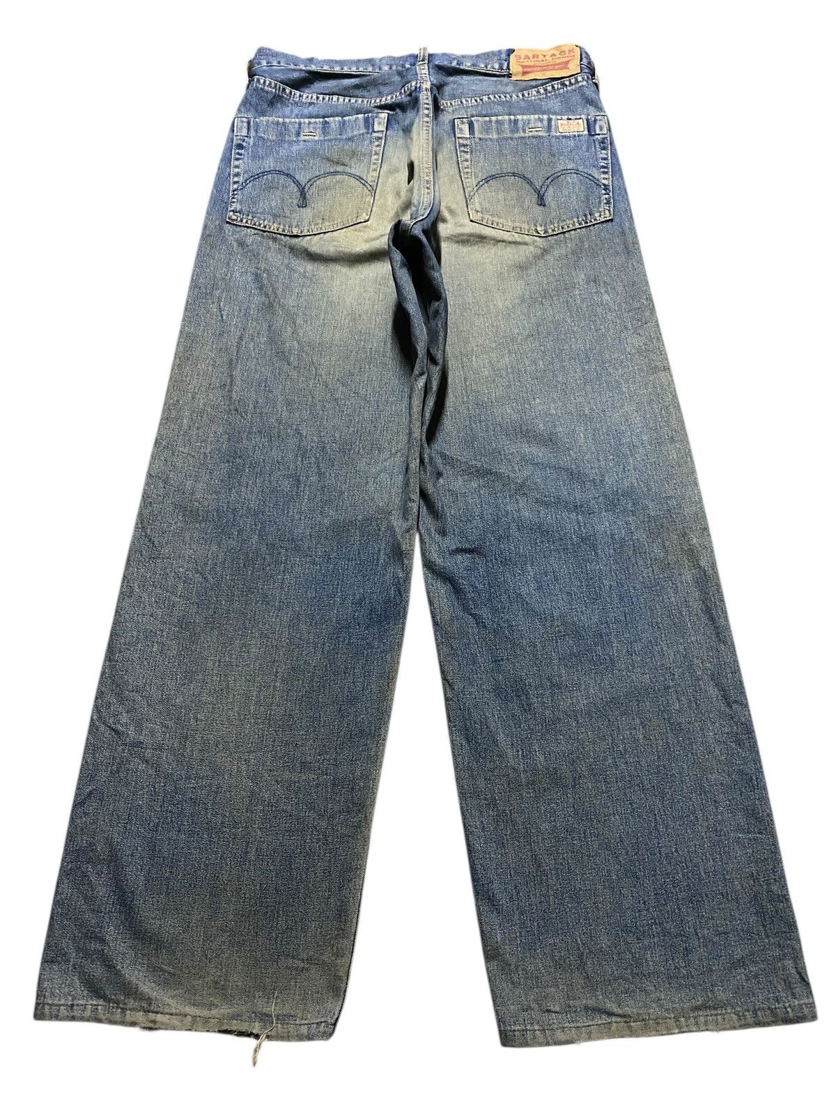 Japanese Brand Japanese Brand Bartack Mud Wash Distressed Baggy Jeans Size US 31 - 2 Thumbnail