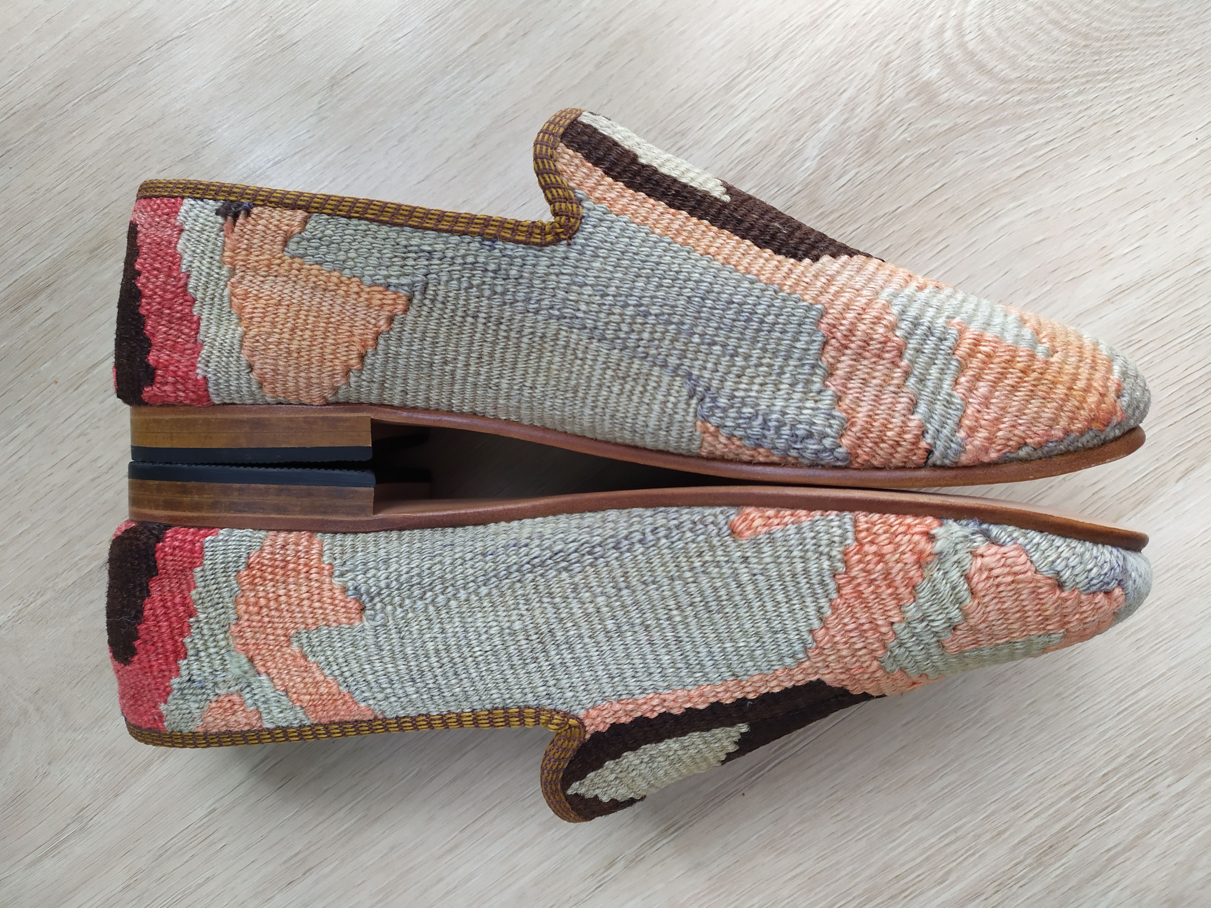 The Difference Kilim Carpet Men's Loafers Size 42 Wool Slip On handmade Size US 8.5 / EU 41-42 - 13 Thumbnail