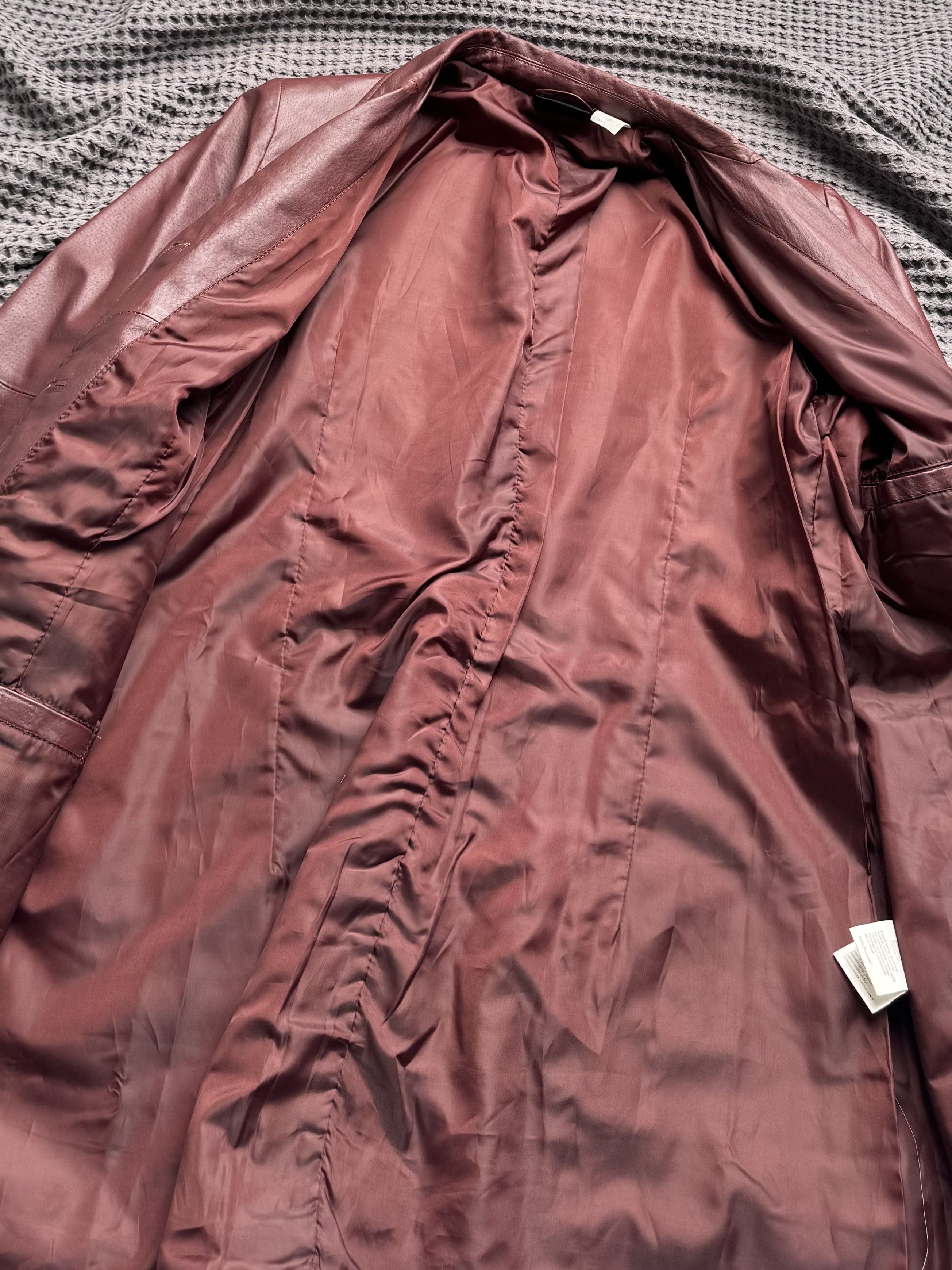 Vintage Vintage Leather Coat Button Front Tailored Long Blazer Size L / US 10 / IT 46 - 6 Thumbnail